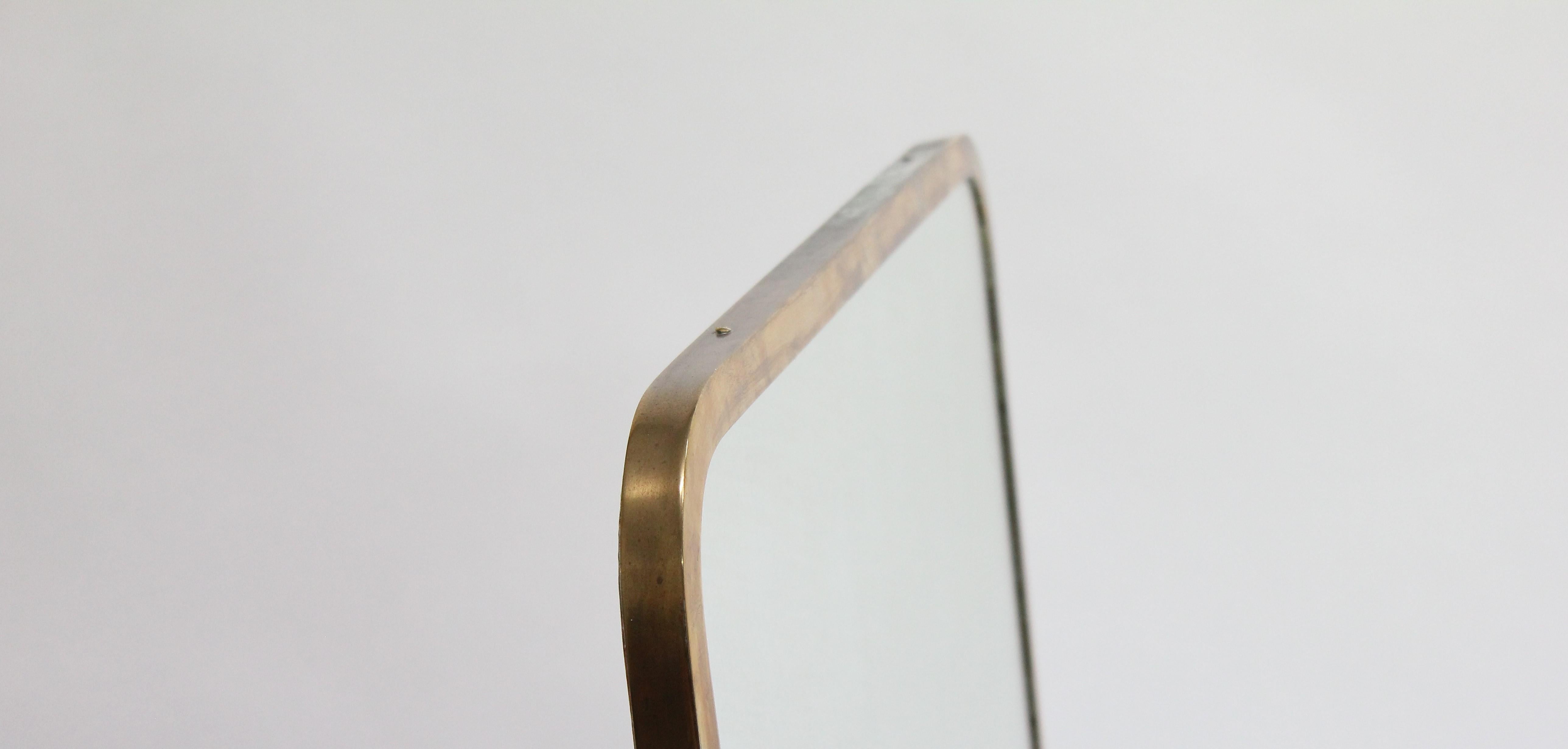 Swedish Modern, Brass Mirror by 'NK' Nordiska Kompaniet, Sweden, 1940s-1950s 6