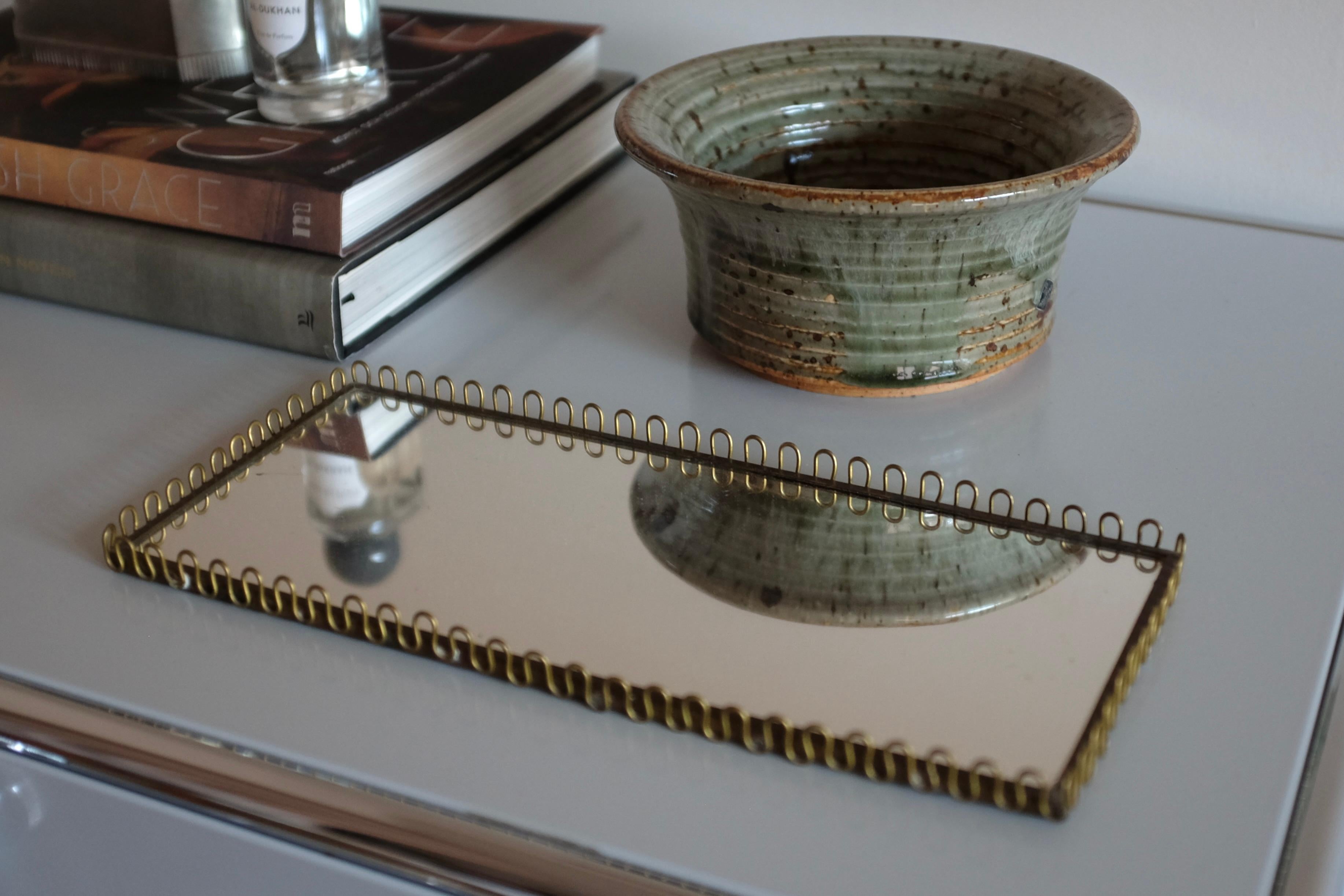 Swedish Modern Brass Mirror tray 1