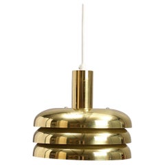 Hans Agne Jakobsson T-724 Brass Pendant Lamp, 1960's