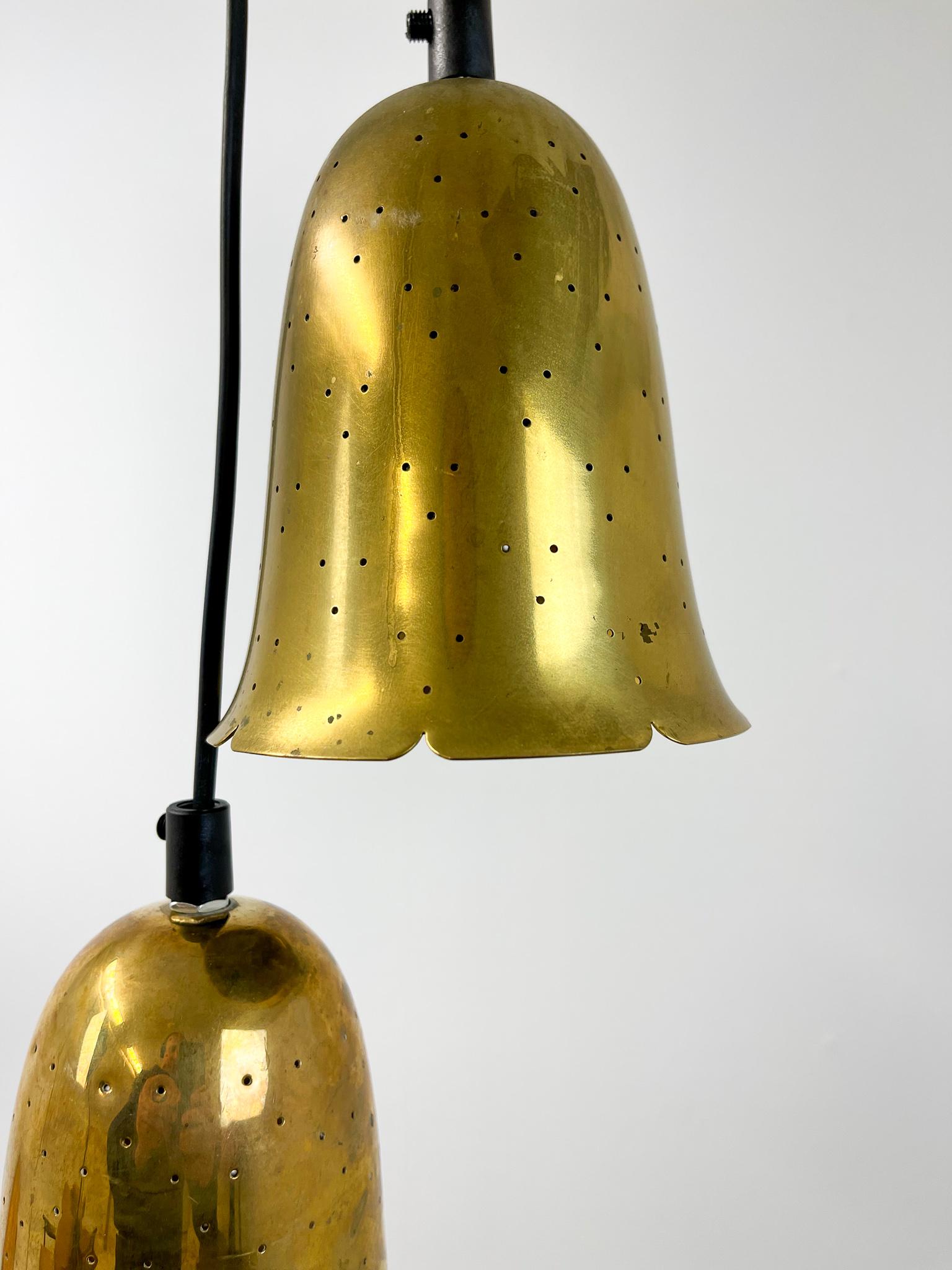 Mid-20th Century Swedish Modern Brass Pendant Lamps by Boréns