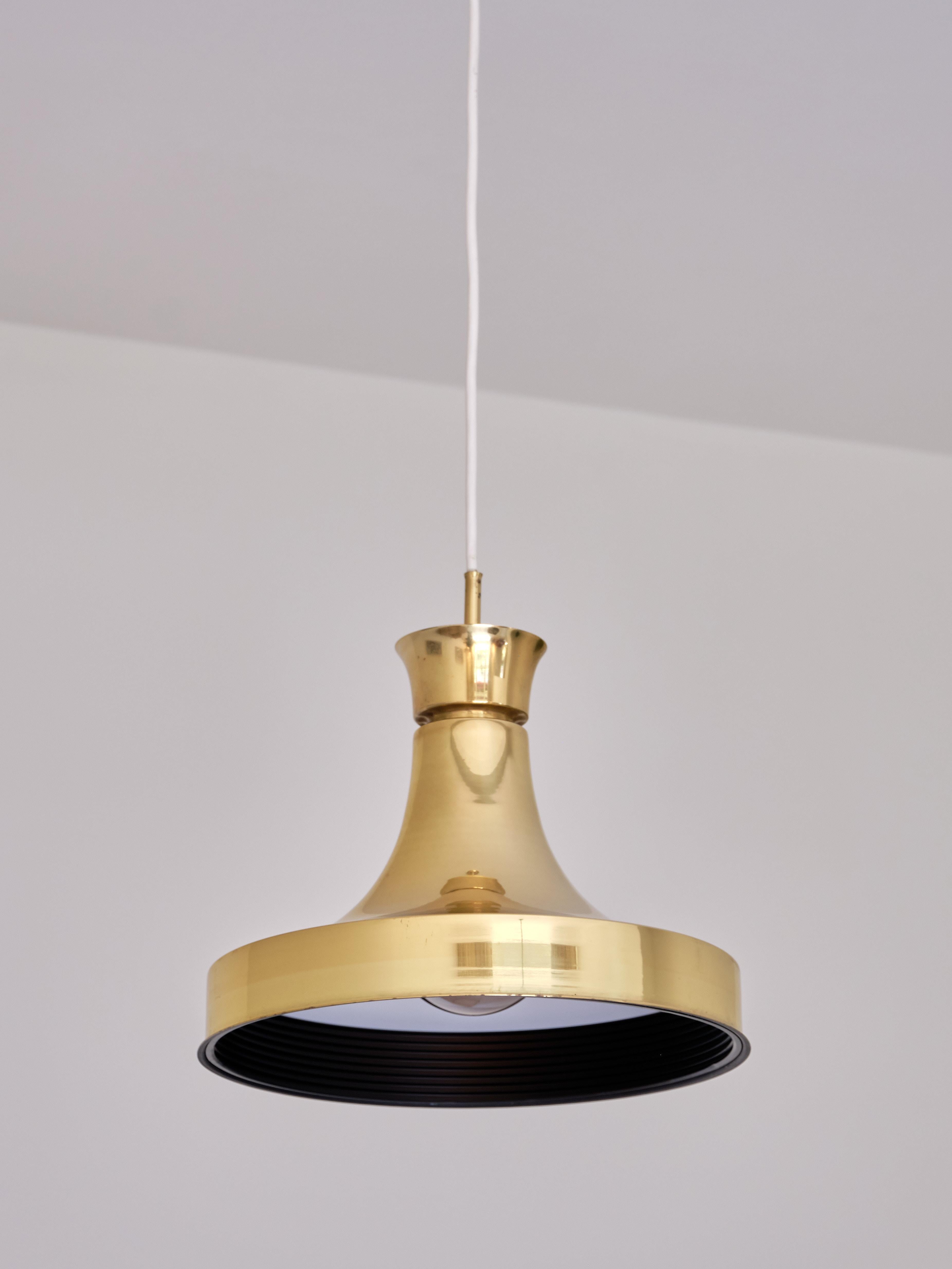 Swedish Modern Brass Pendant Light by Fagerhults Belysning, Sweden, 1960s For Sale 4