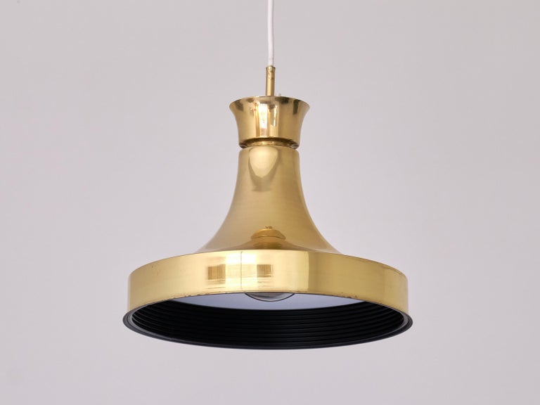 Swedish Modern Brass Pendant Light by Fagerhults Belysning, Sweden,1960s For Sale 1