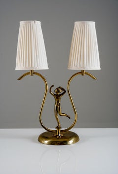 Swedish Modern Brass Table Lamp, 1940s
