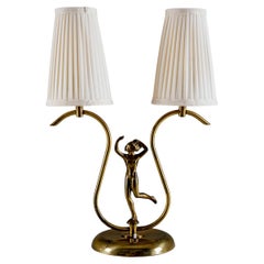 Swedish Modern Brass Table Lamp, 1940s