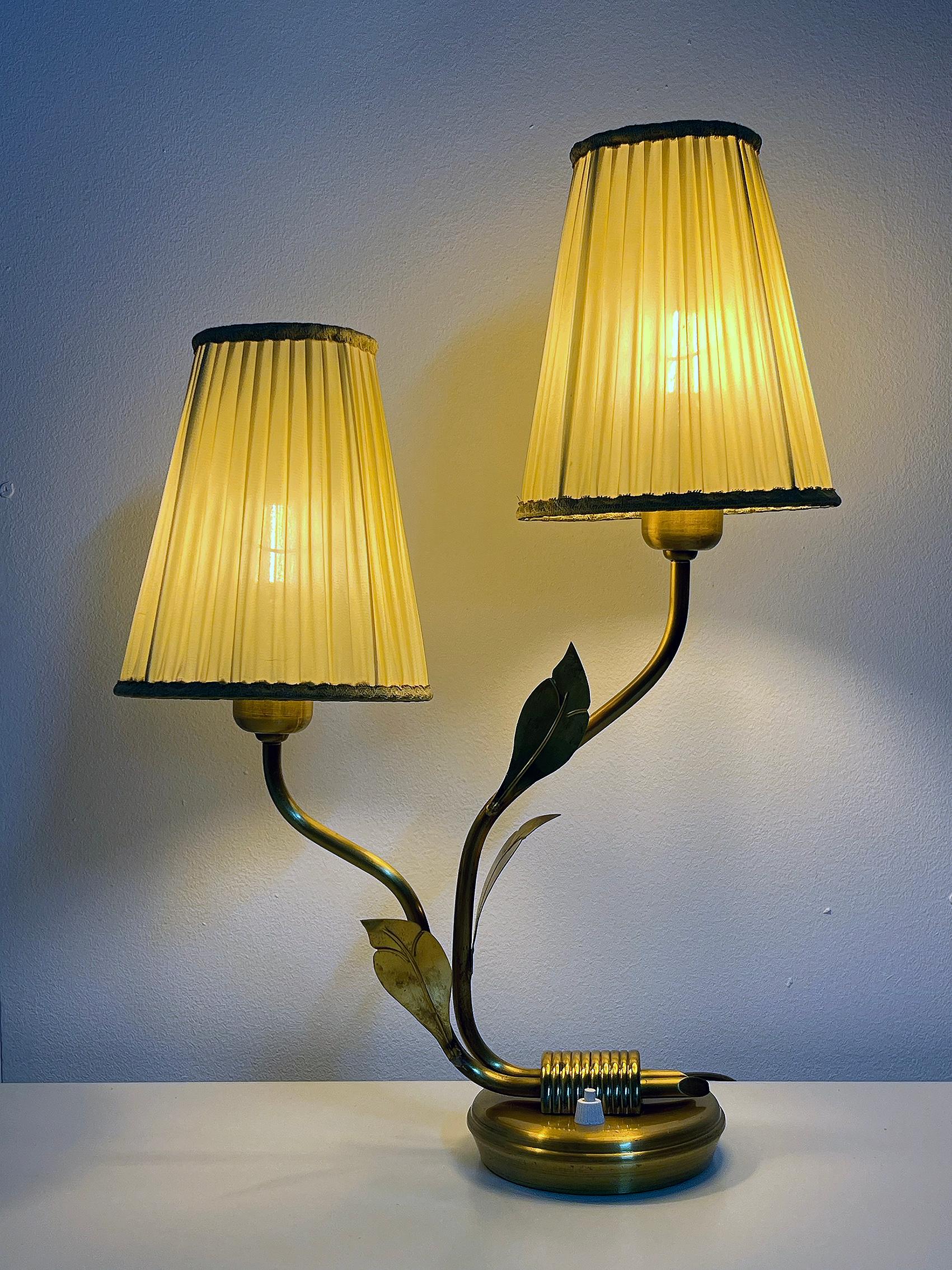 Scandinavian Modern Swedish Modern Brass Table Lamp by Edvard Hagman, Ehab, 1950s For Sale