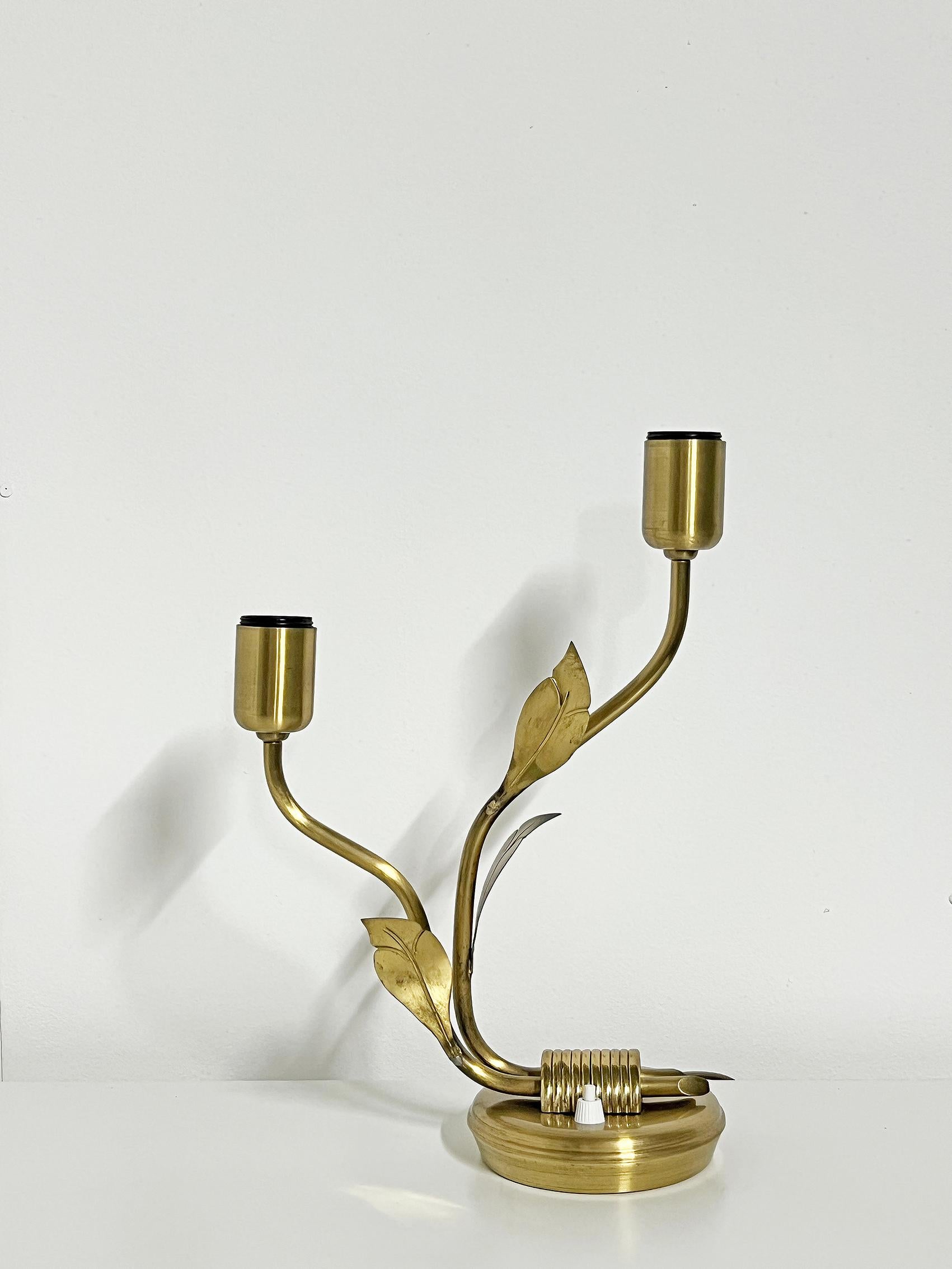 Mid-20th Century Swedish Modern Brass Table Lamp by Edvard Hagman, Ehab, 1950s For Sale