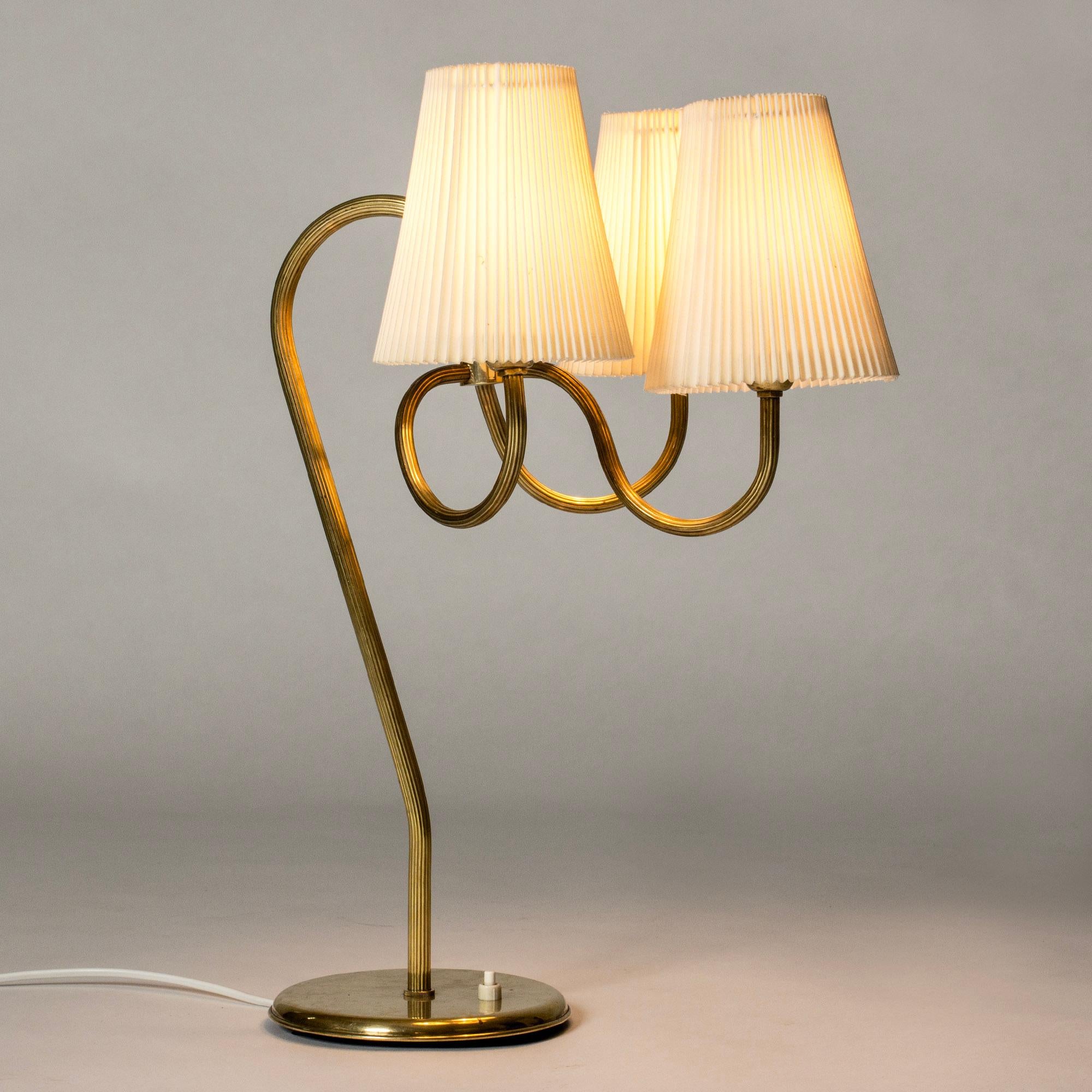 Swedish Modern Brass Table Lamp, Sweden, 1940s 2