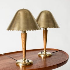 Lampes de table modernes suédoises en laiton, créées par Harald Notini, Böhlmarks, Suède, années 1940