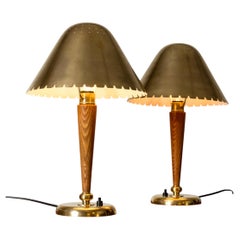 Lampes de table modernes suédoises en laiton, créées par Harald Notini, Böhlmarks, Suède, années 1940