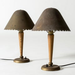 Swedish Modern Brass Table Lamps from Böhlmarks, Sweden, 1930s