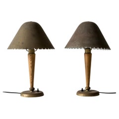 Swedish Modern Brass Table Lamps from Böhlmarks, Sweden, 1930s