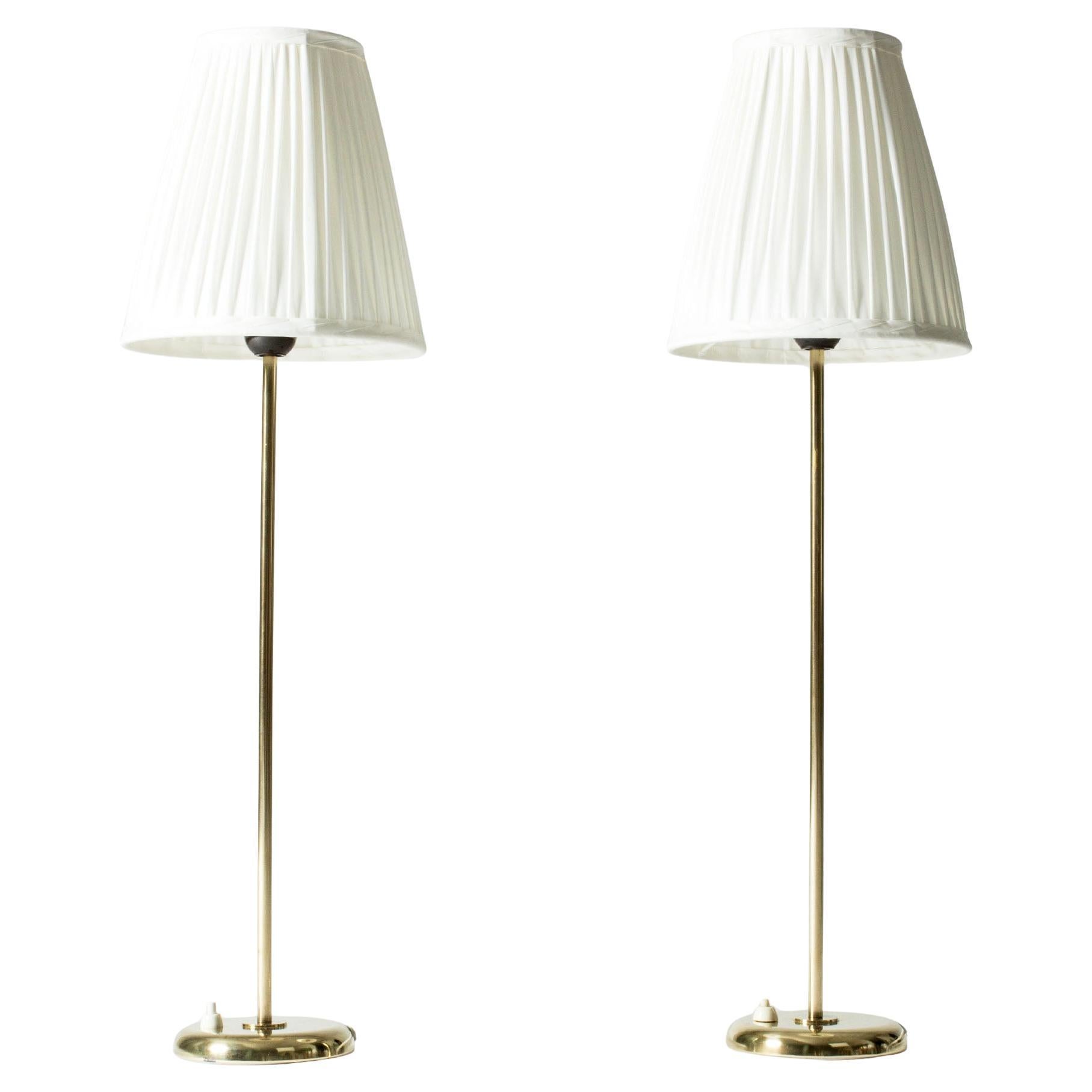 Swedish Modern Brass Table Lamps from Böhlmarks, Sweden, 1950s