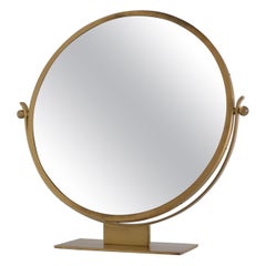 Swedish Modern Brass Table Mirror by Ystad metall