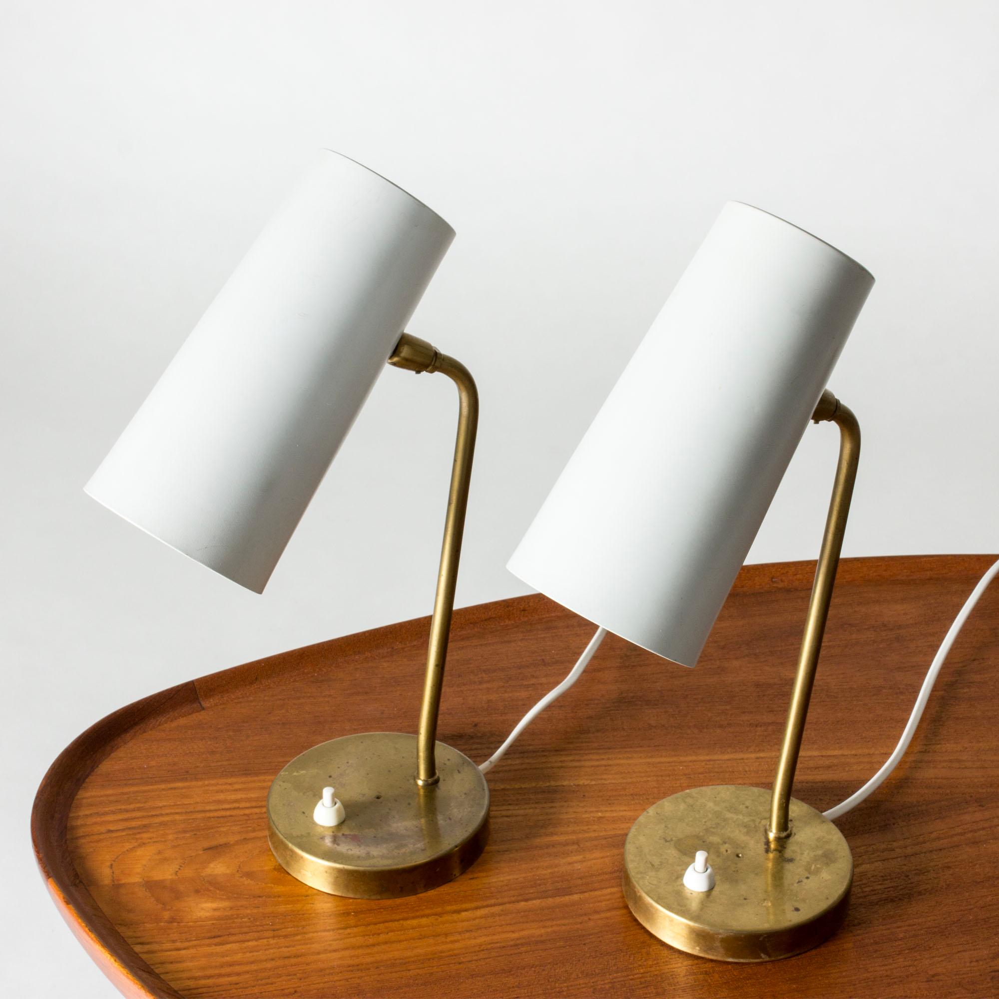 Scandinavian Modern Swedish Modern Brass Table or Desk Lamps from Böhlmarks, Sweden, 1950s For Sale