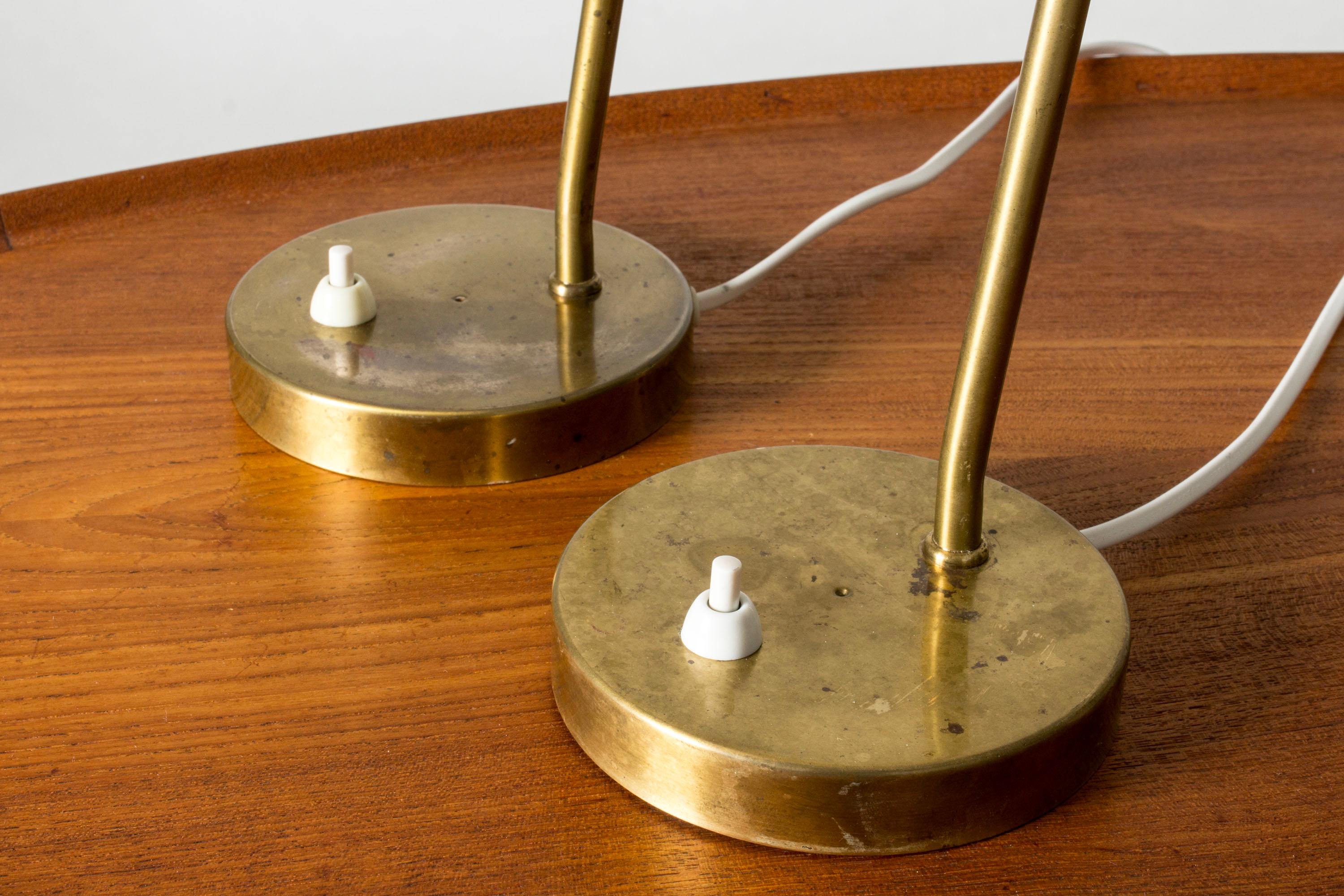 Swedish Modern Brass Table or Desk Lamps from Böhlmarks, Sweden, 1950s In Good Condition For Sale In Stockholm, SE
