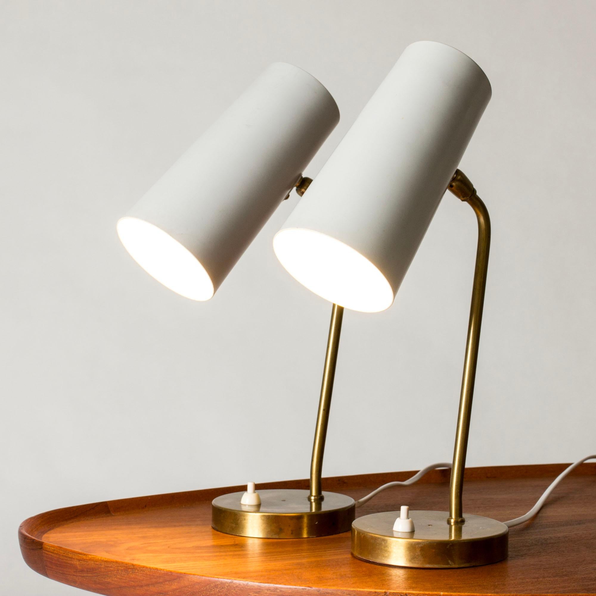 Mid-20th Century Swedish Modern Brass Table or Desk Lamps from Böhlmarks, Sweden, 1950s For Sale