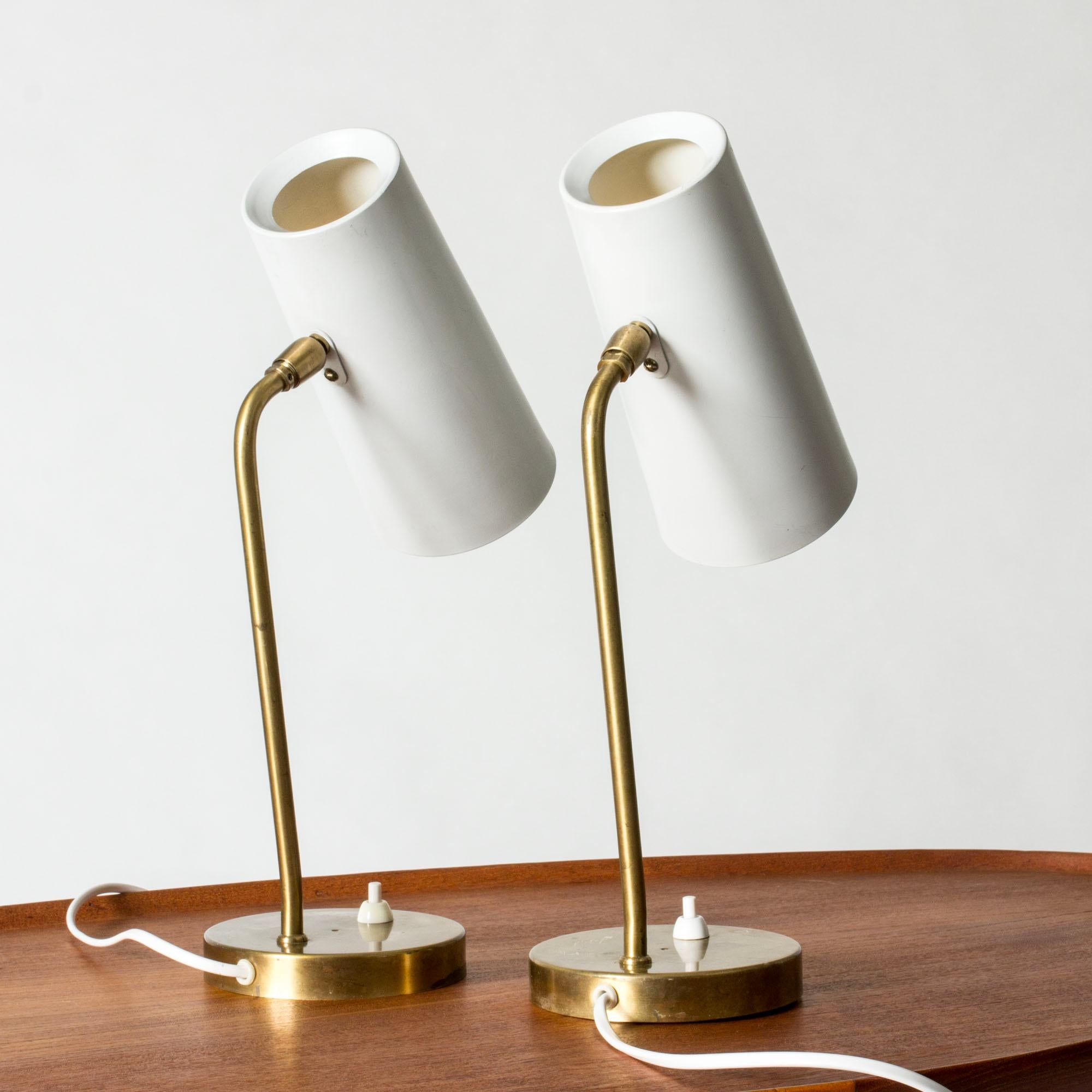Swedish Modern Brass Table or Desk Lamps from Böhlmarks, Sweden, 1950s For Sale 2