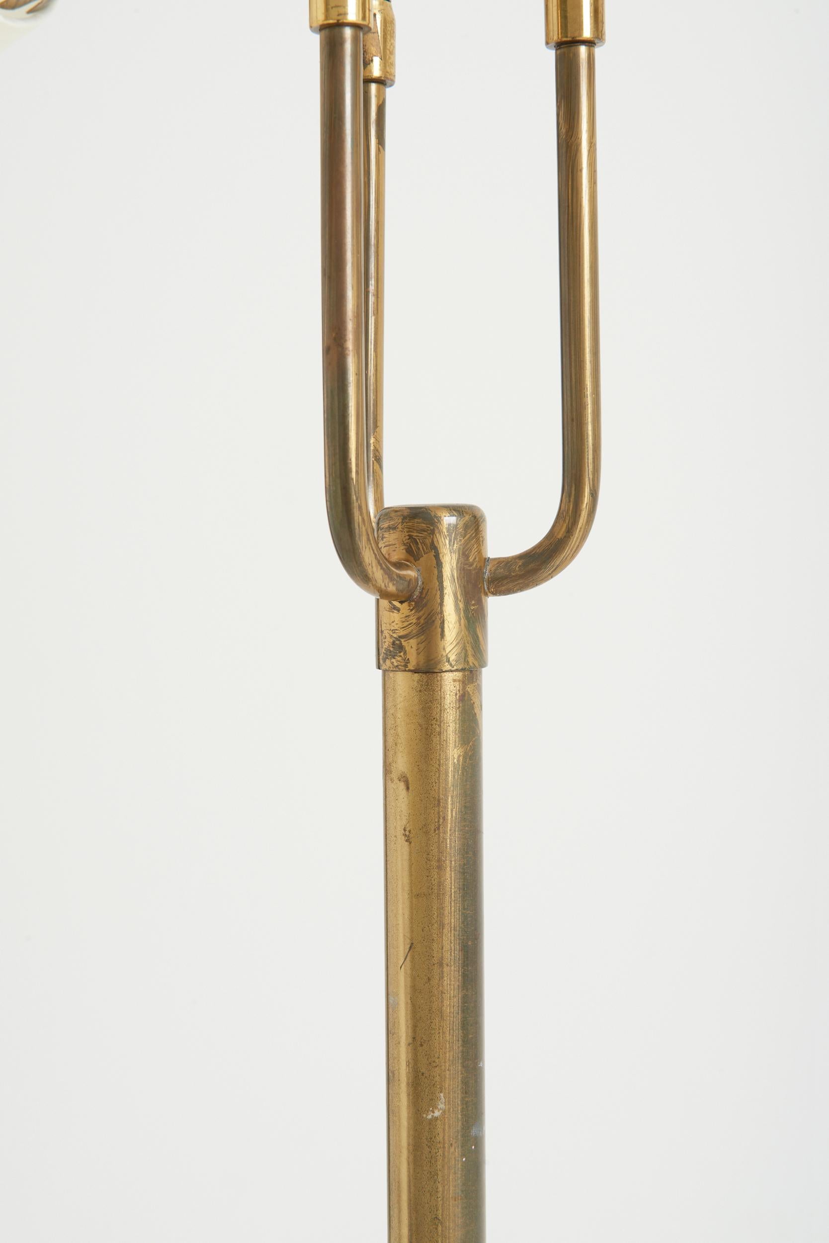 Swedish Modern Brass Three-Arm Floor Lamp 1