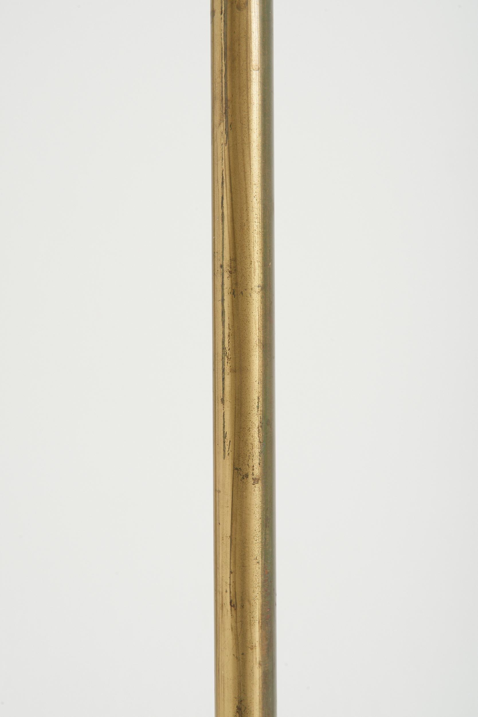 Swedish Modern Brass Three-Arm Floor Lamp 2