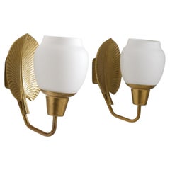 Swedish Modern Brass Wall Lamps by ASEA