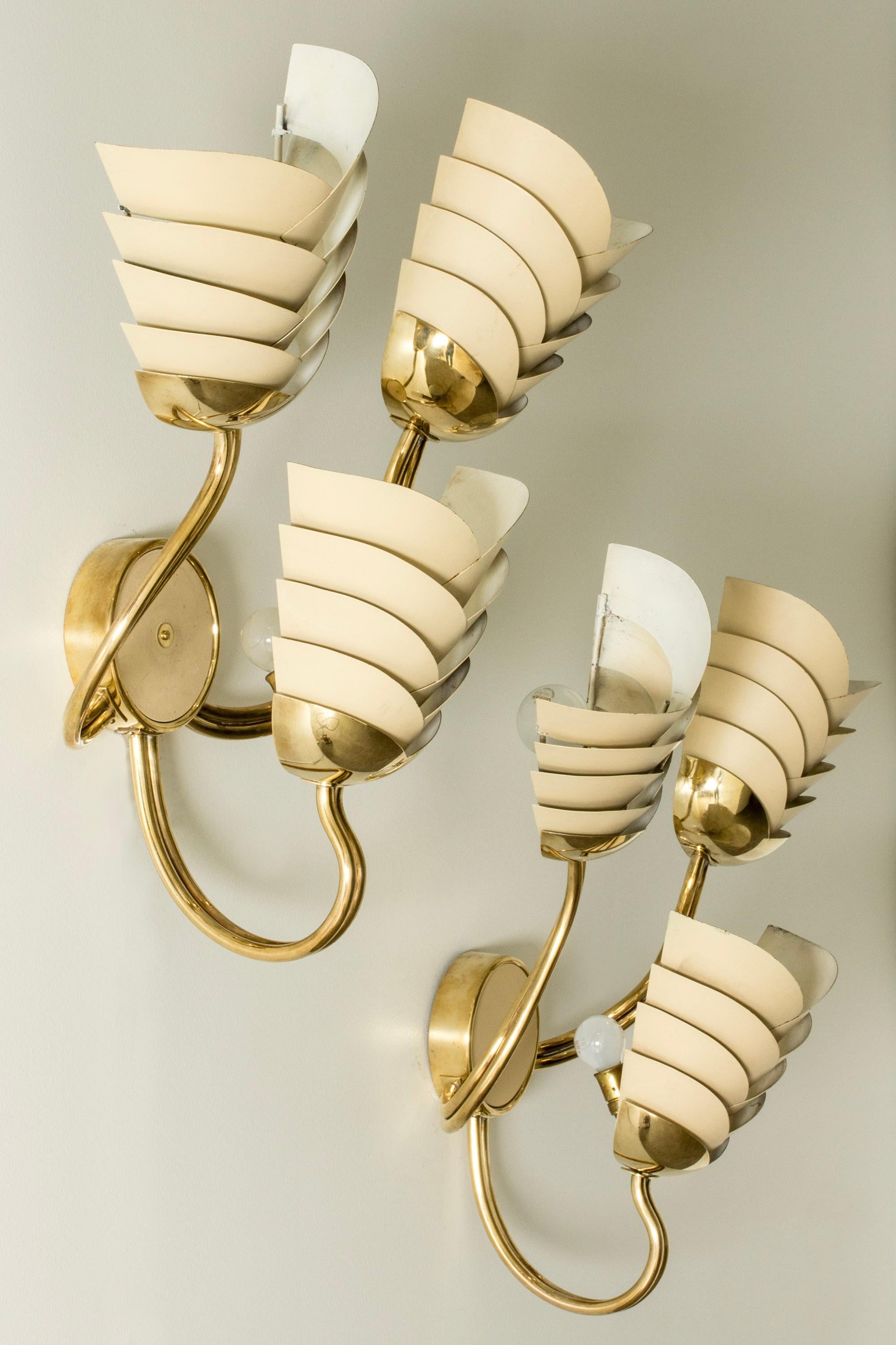 Scandinavian Modern Swedish Modern Brass Wall lights, Sweden, 1940s For Sale