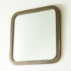 Swedish Modern Brass Wall Mirror, Estrid Ericson, Svenskt Tenn, Sweden, 1940s