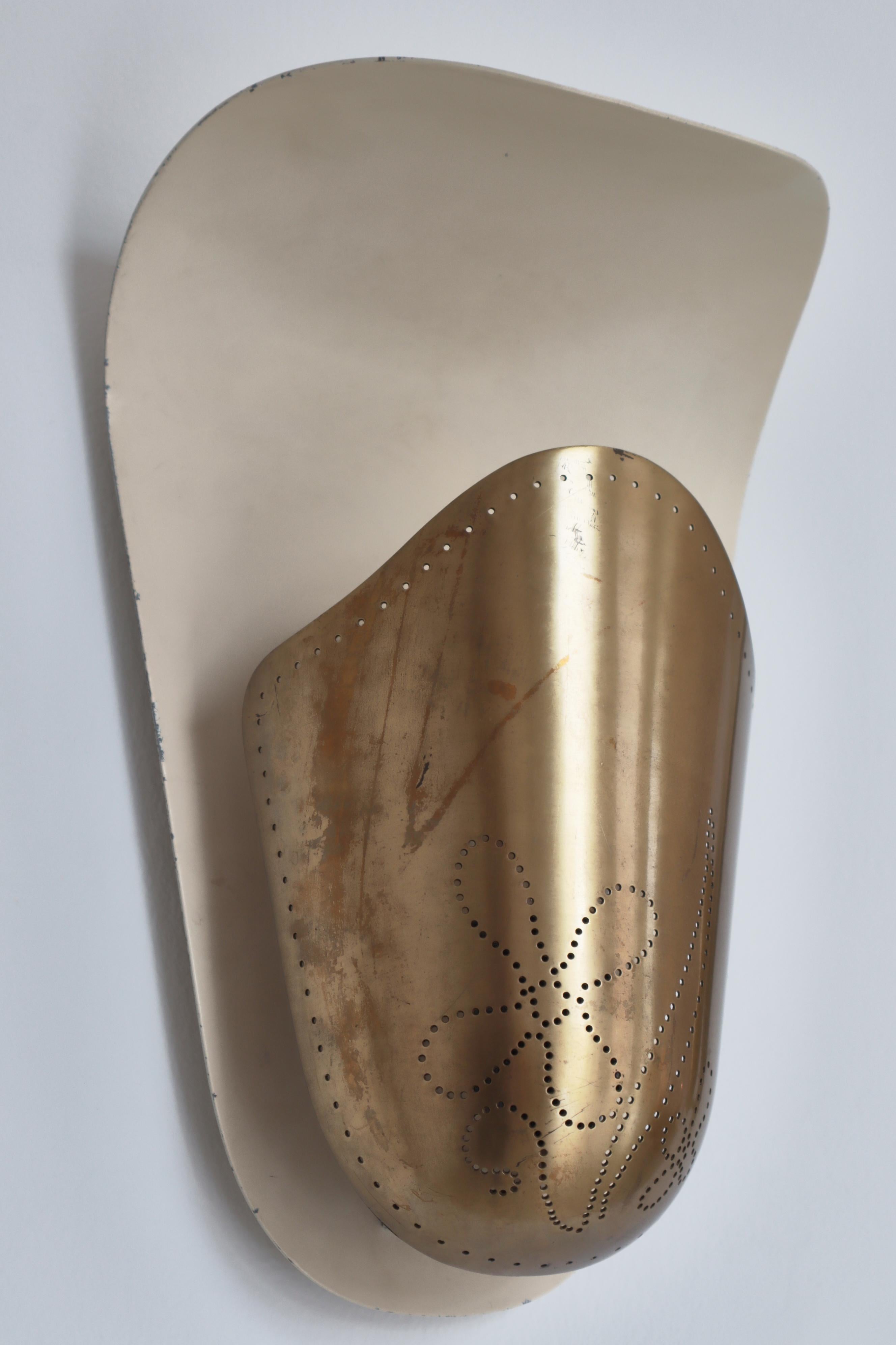 Swedish Modern Brass Wall Sconces by Harald Notini for Böhlmarks, 1940s 2