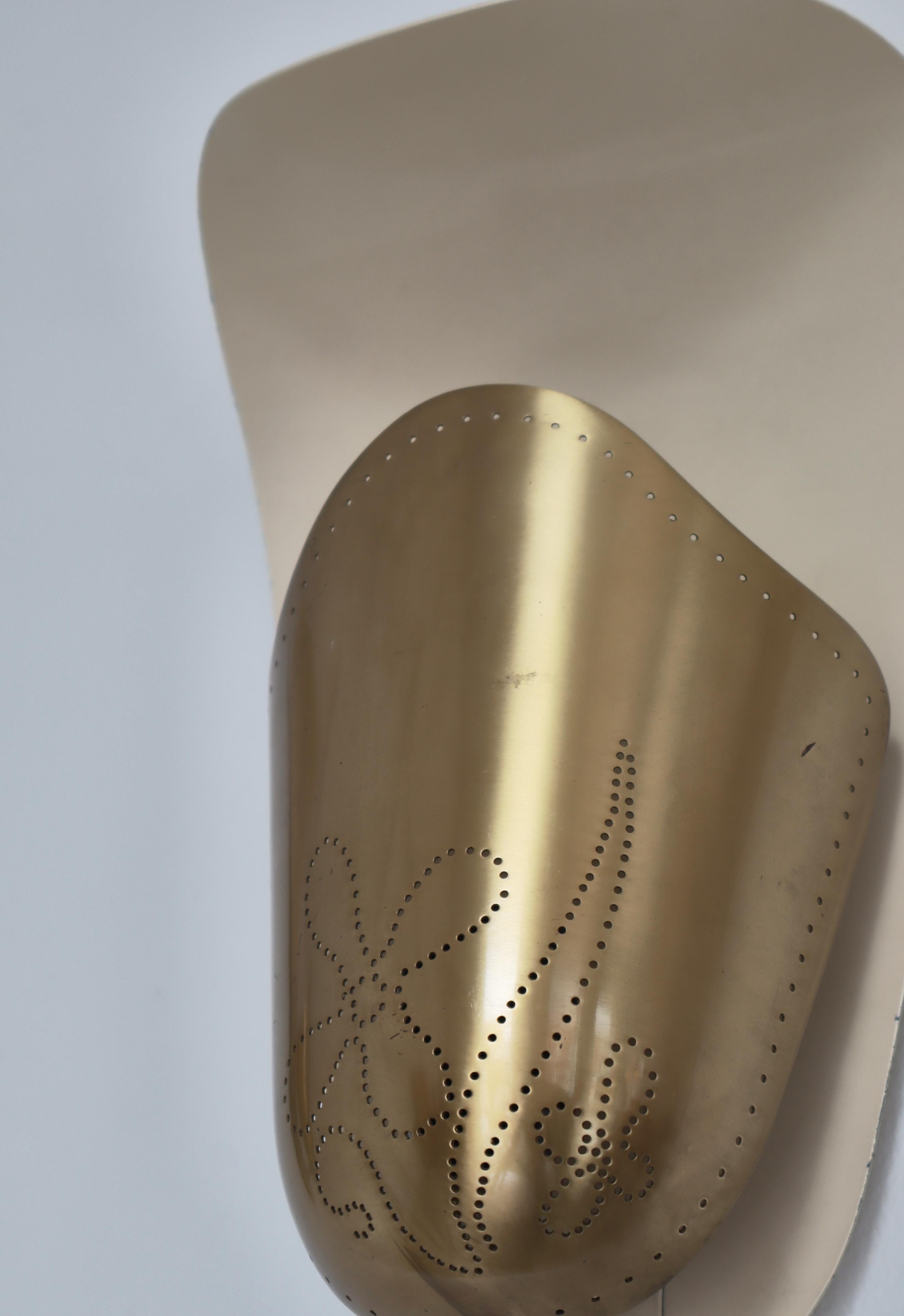 Swedish Modern Brass Wall Sconces by Harald Notini for Böhlmarks, 1940s 4