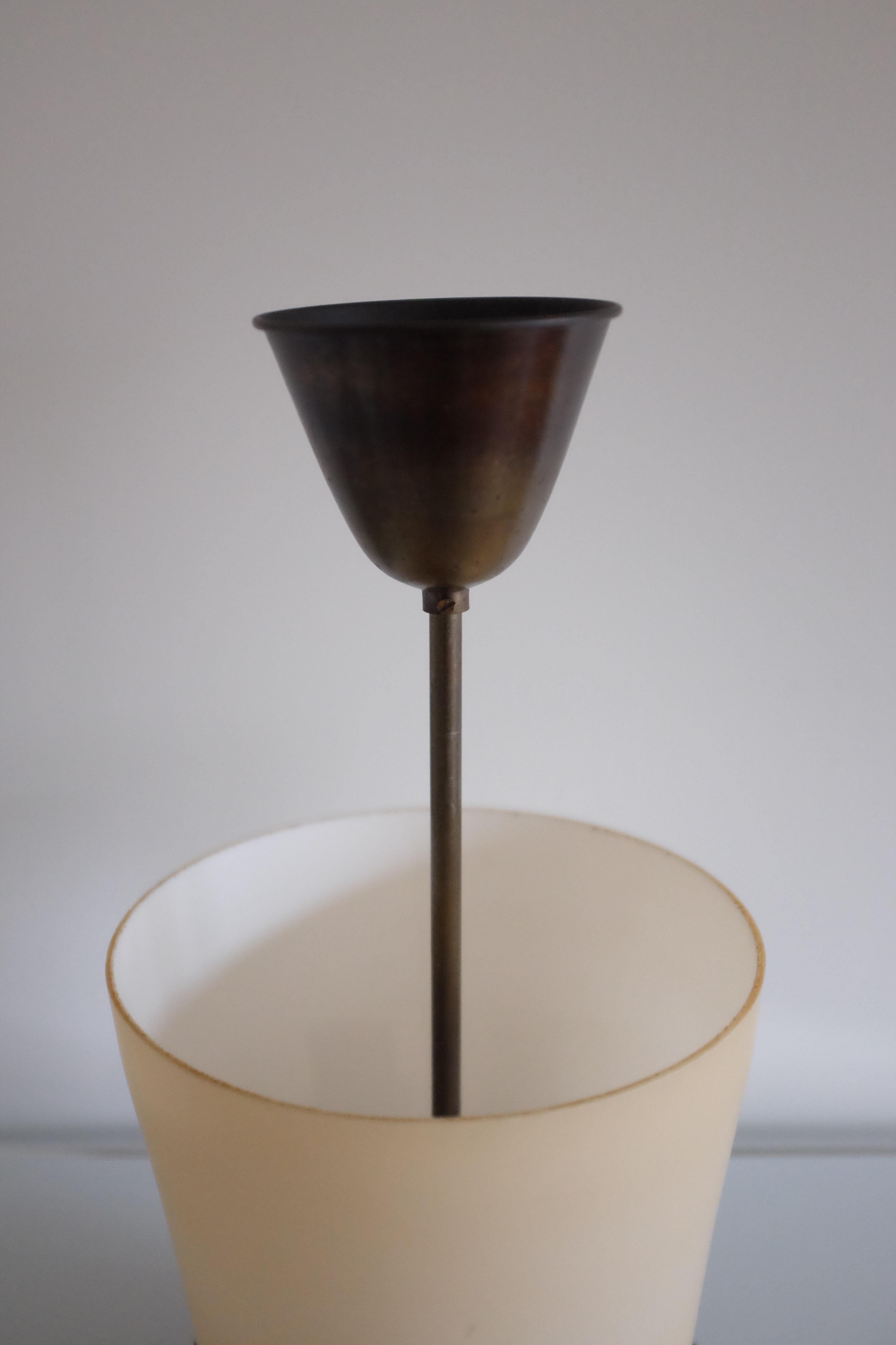 Swedish Modern Bronze and Glass Pendant For Sale 1