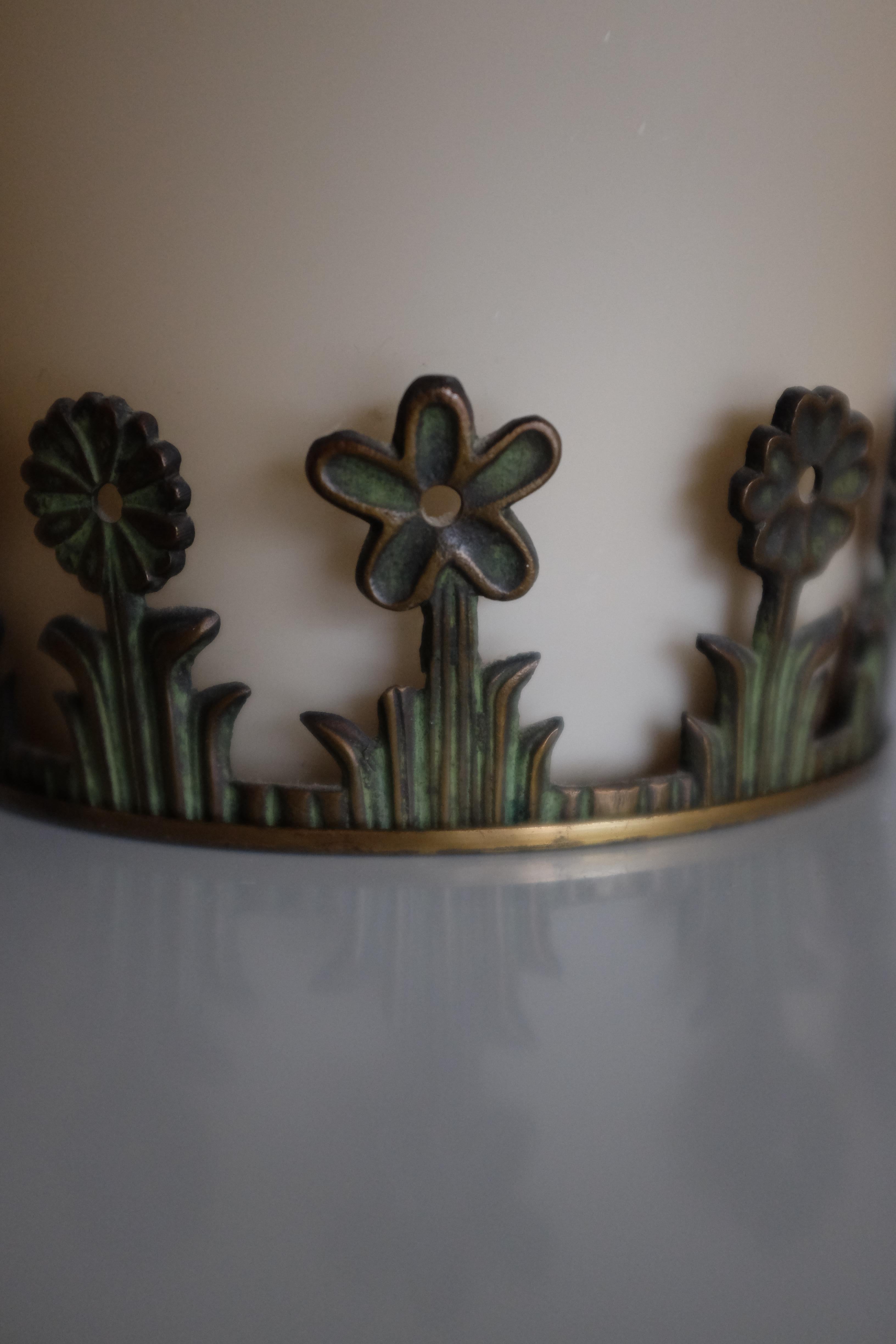Swedish Modern Bronze and Glass Pendant For Sale 4