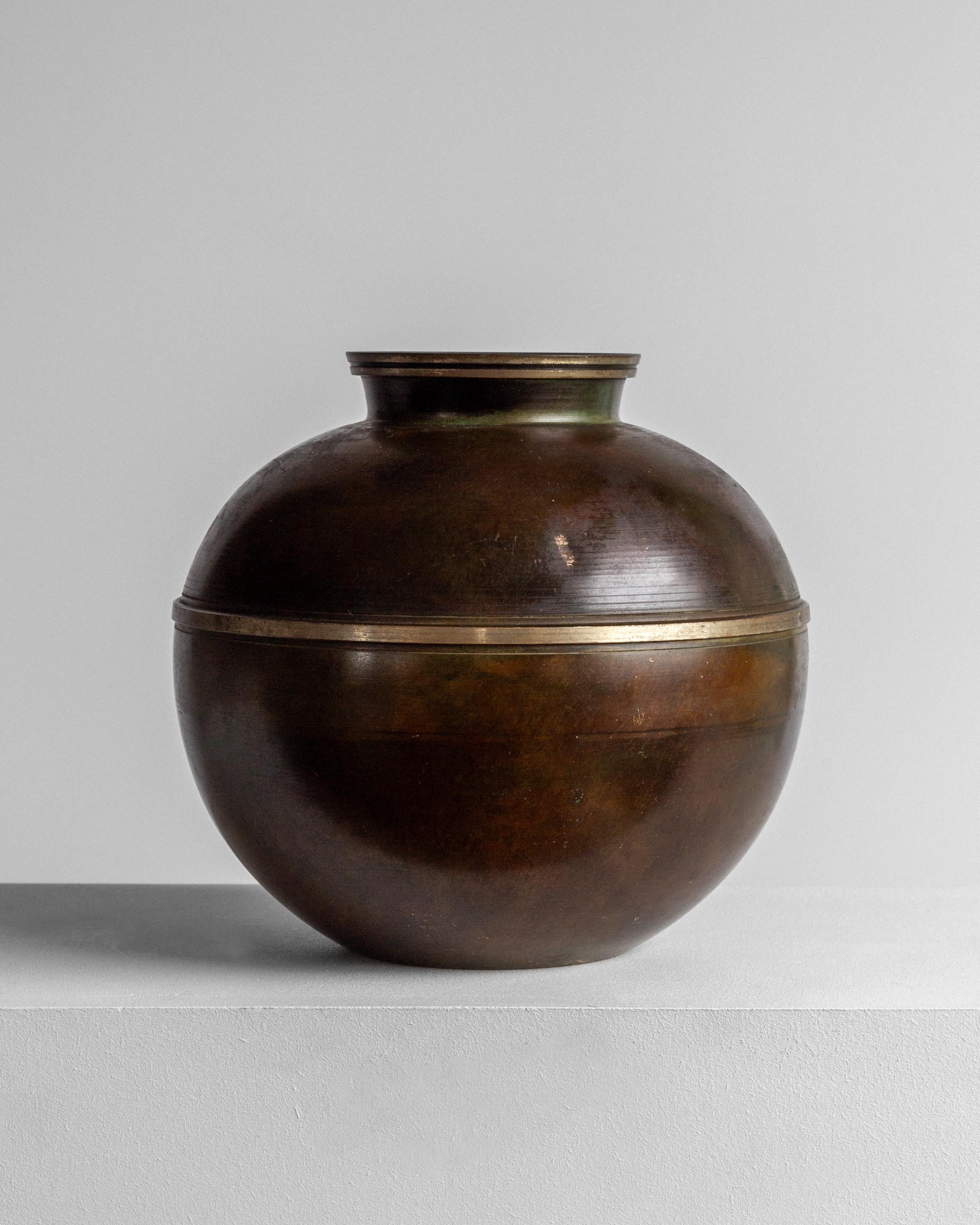 Scandinavian Modern Swedish Modern Bronze Patinated Vase by Birka Metall / GAB Guldsmedsaktiebolaget