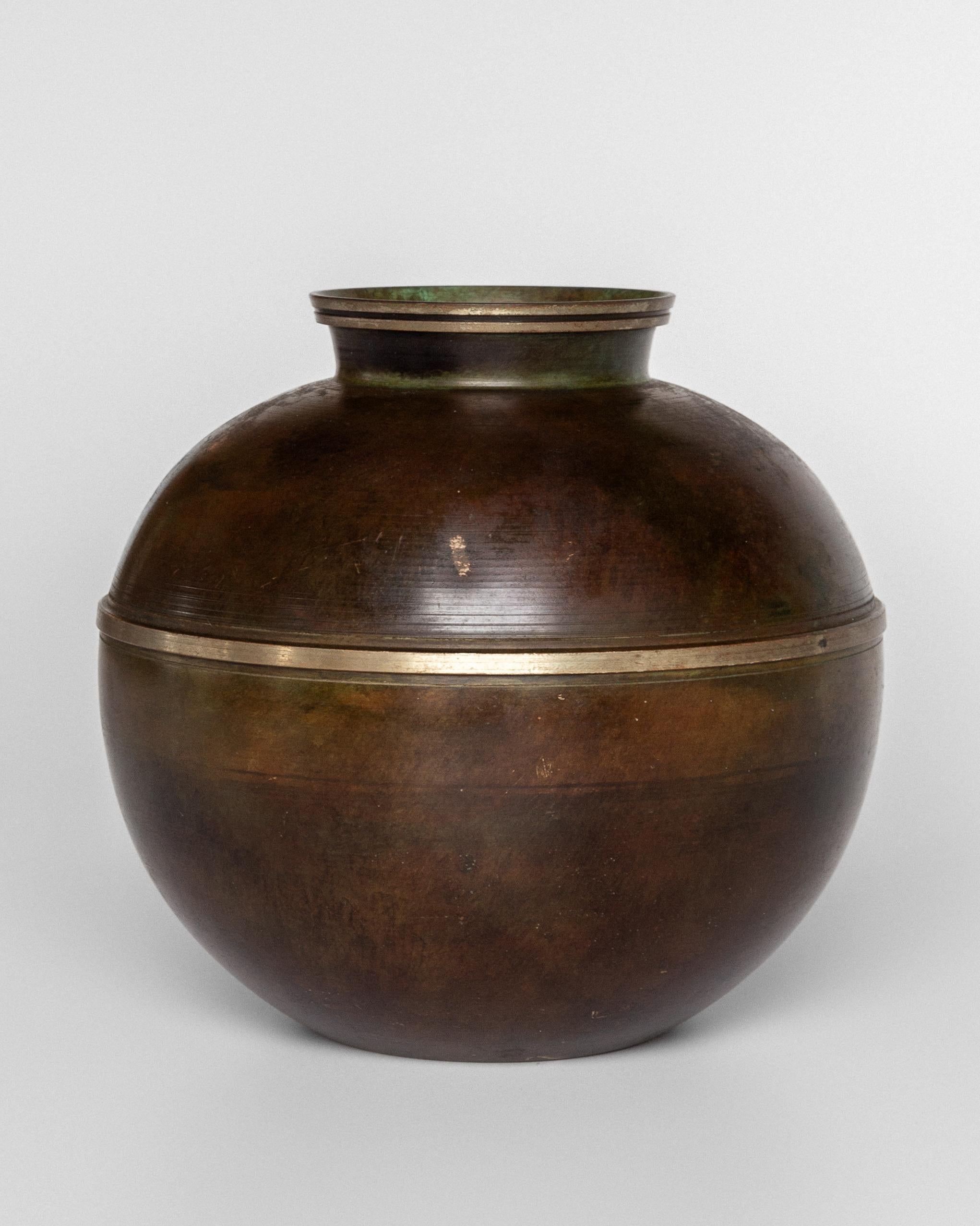 Swedish Modern Bronze Patinated Vase by Birka Metall / GAB Guldsmedsaktiebolaget In Good Condition In Stockholm, SE