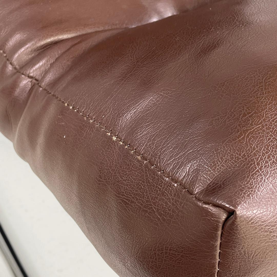Swedish modern brown faux leather armchairs Pixi Gillis Lundgren for Ikea, 1970s 6