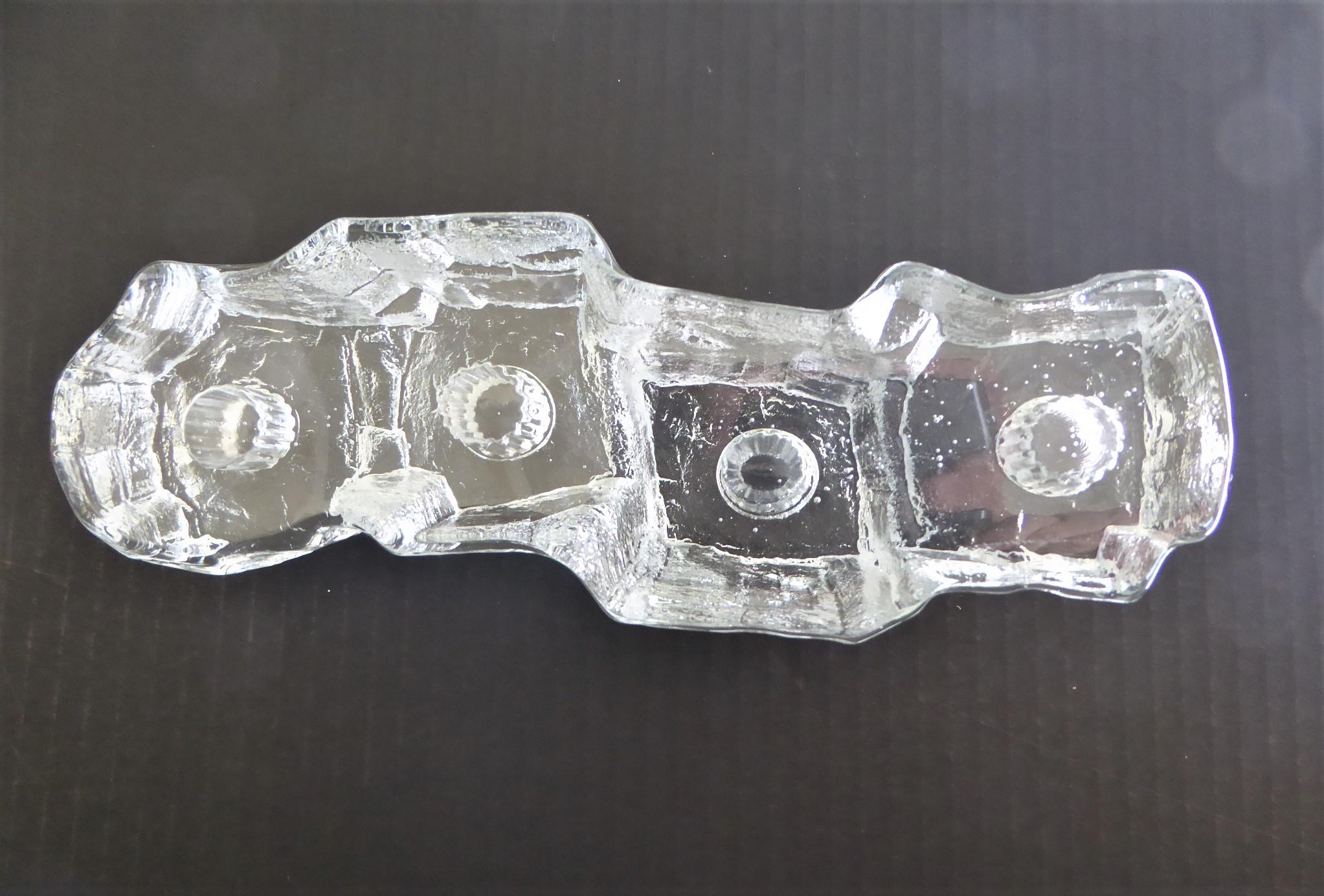 Swedish Modern Brutalist Lead Crystal 4 Candleholder Uno Westerberg Pukeberg 6