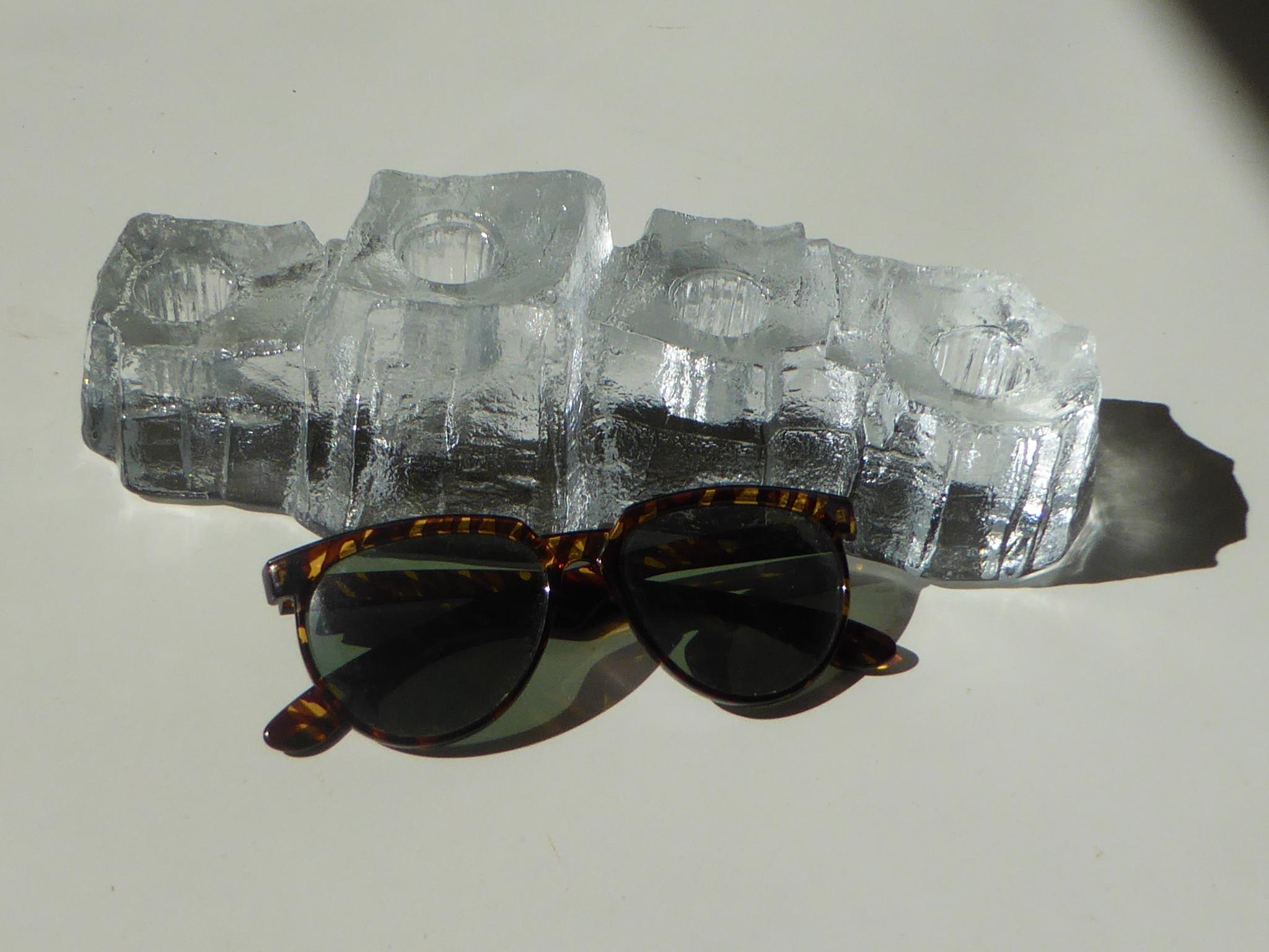 Swedish Modern Brutalist Lead Crystal 4 Candleholder Uno Westerberg Pukeberg 7