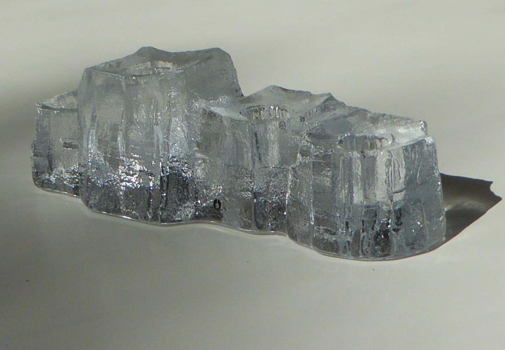 Late 20th Century Swedish Modern Brutalist Lead Crystal 4 Candleholder Uno Westerberg Pukeberg