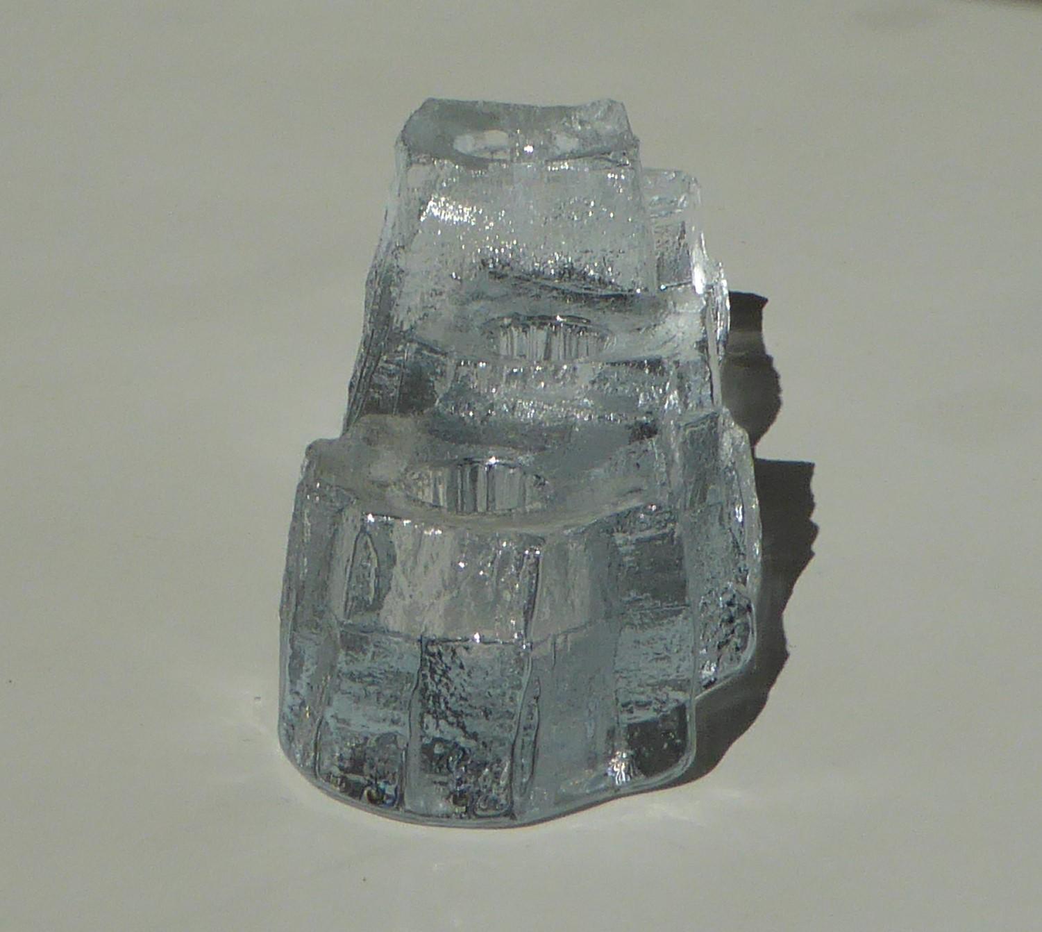 Swedish Modern Brutalist Lead Crystal 4 Candleholder Uno Westerberg Pukeberg 1
