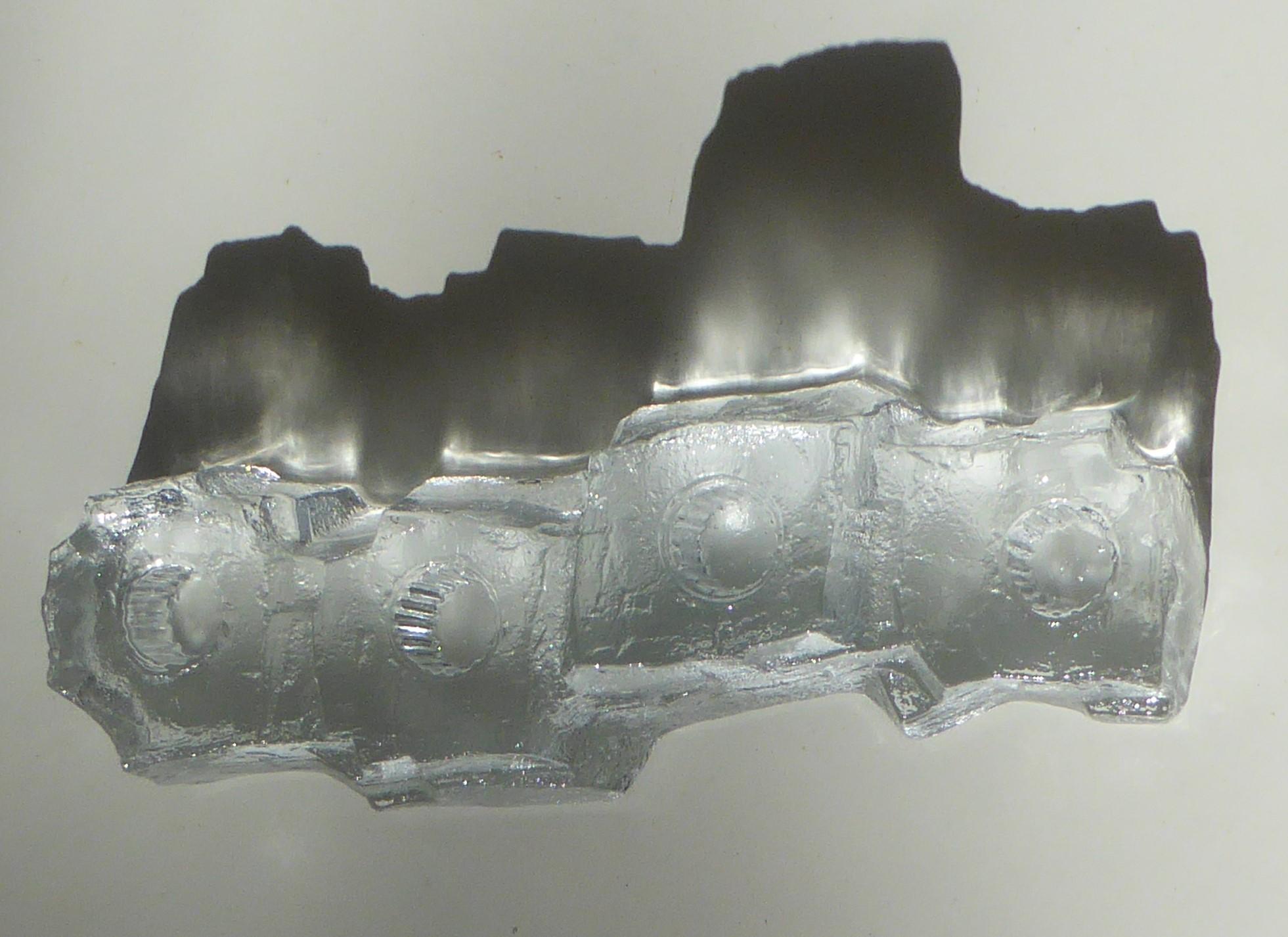 Swedish Modern Brutalist Lead Crystal 4 Candleholder Uno Westerberg Pukeberg 2