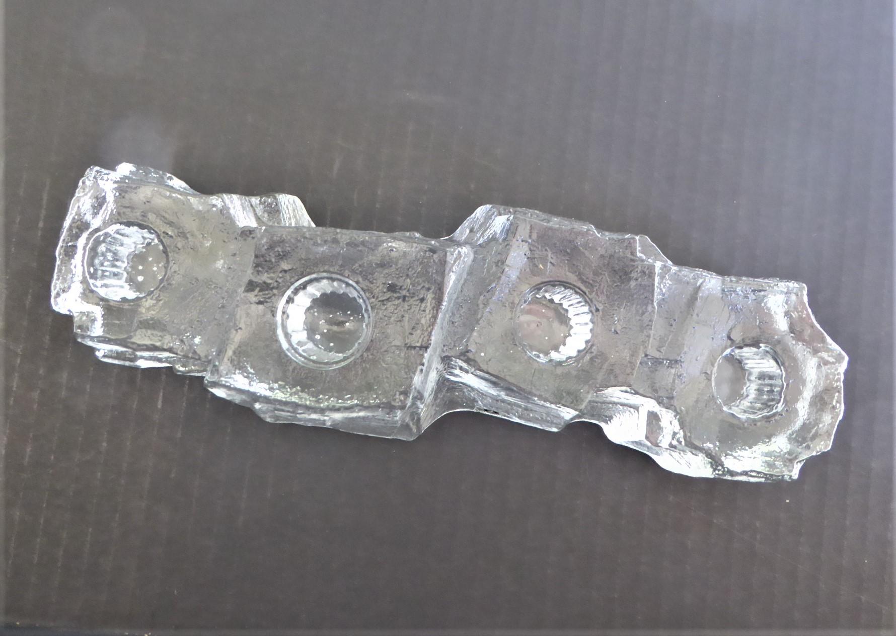 Swedish Modern Brutalist Lead Crystal 4 Candleholder Uno Westerberg Pukeberg 3