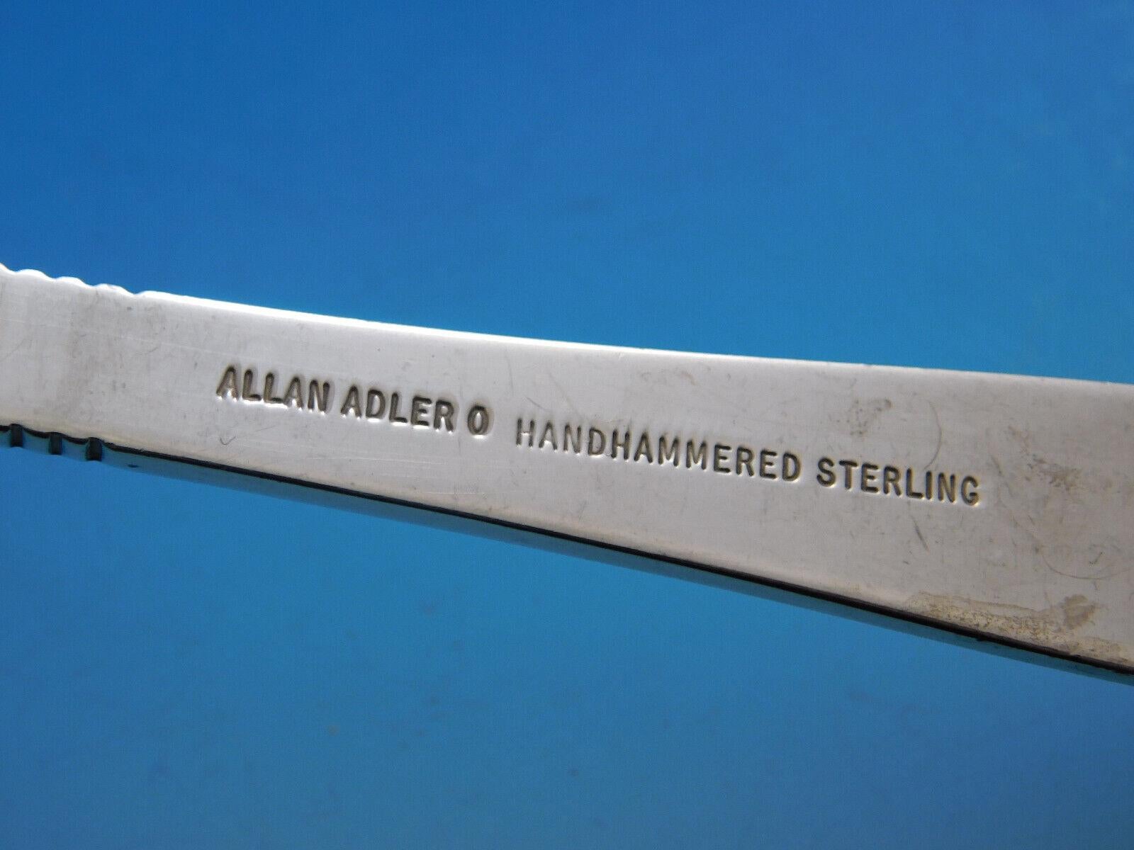20th Century Swedish Modern by Allan Adler Sterling Silver Flatware Set Hammered 114 Pcs For Sale