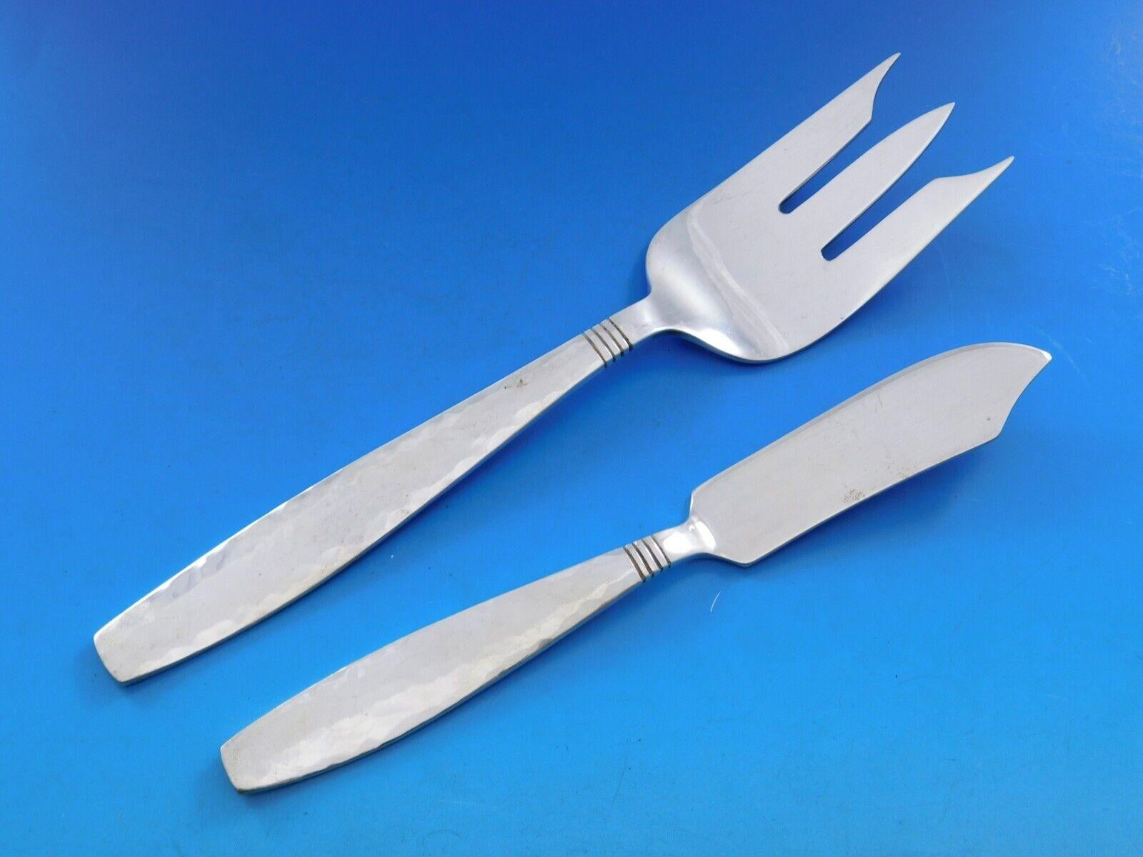 Ensemble de couverts en argent sterling martelé Swedish Modern par Allan Adler, 90 pièces en vente 1