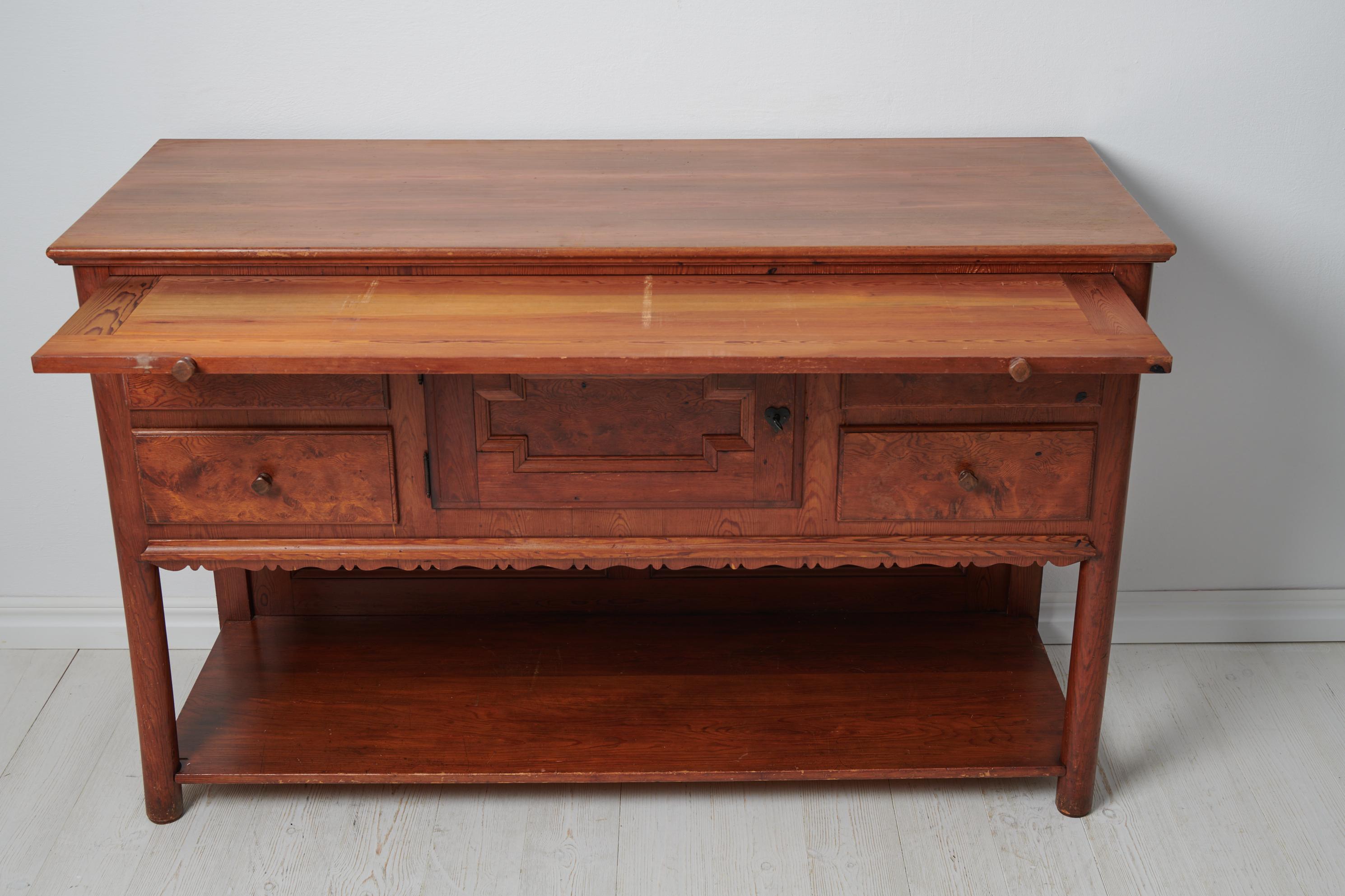 Swedish Modern by Erik Alström Solid Pine Serving Sideboard For Sale 5
