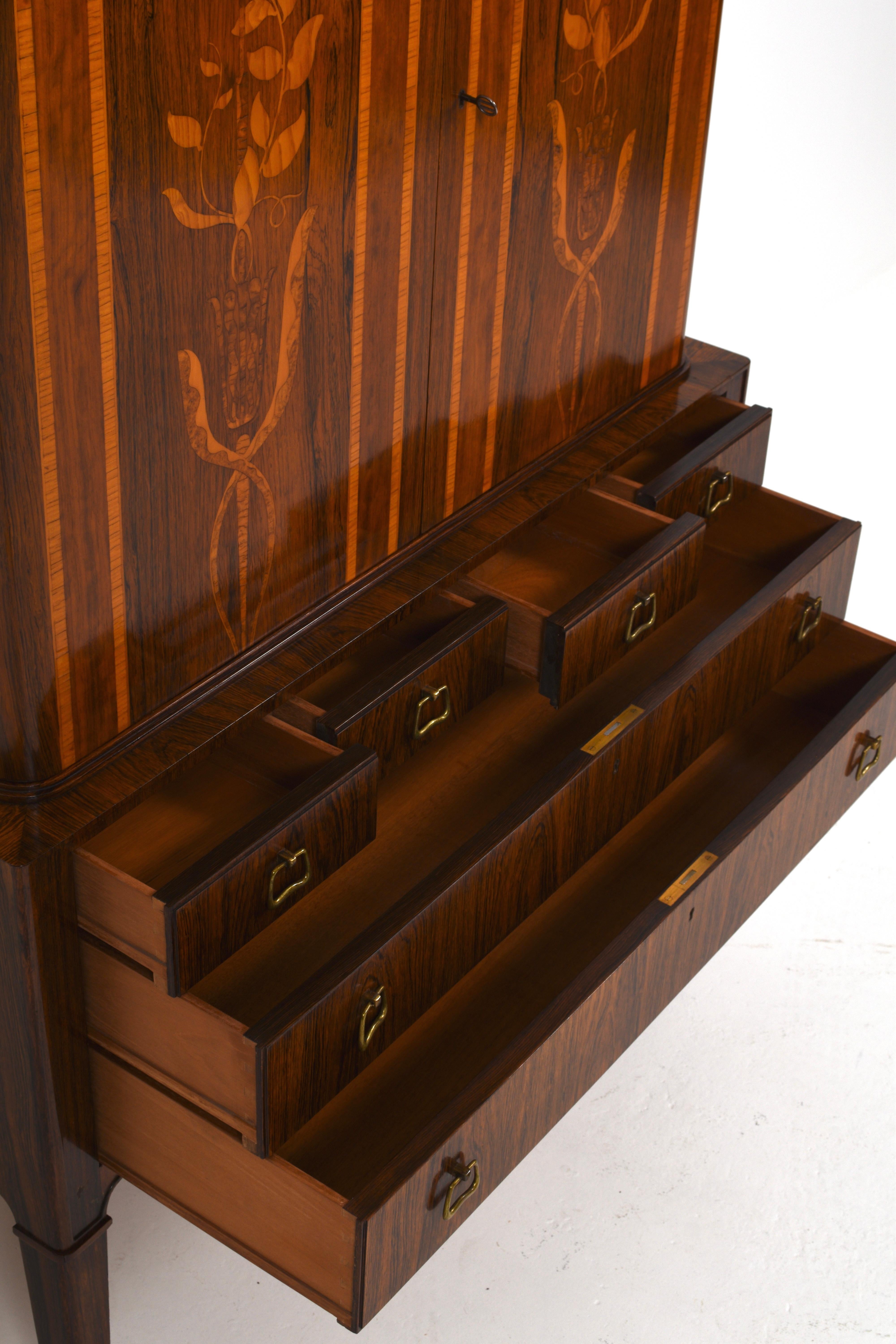Swedish Modern Cabinet with intarsia, 1940s 4