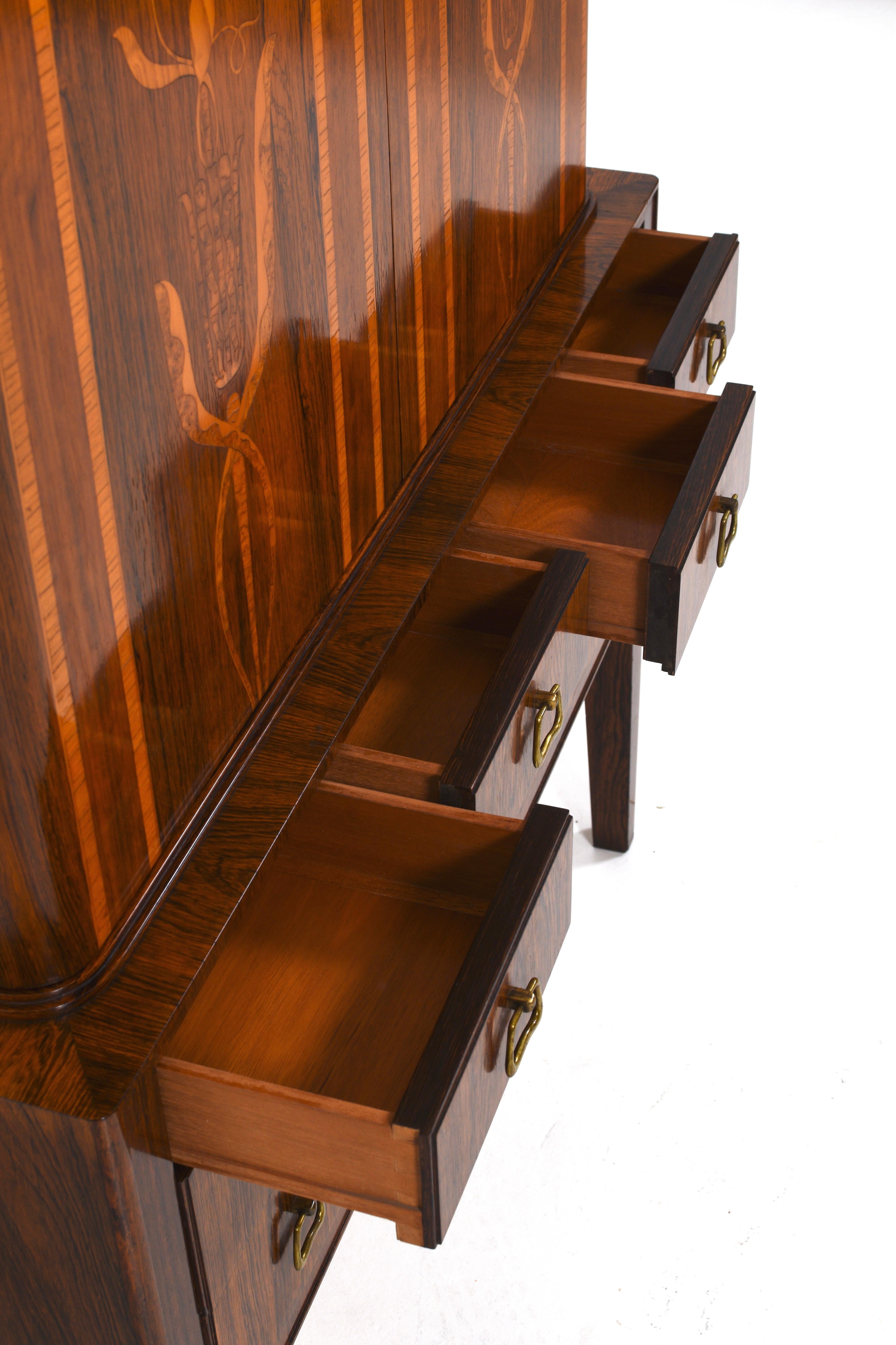 Swedish Modern Cabinet with intarsia, 1940s 6