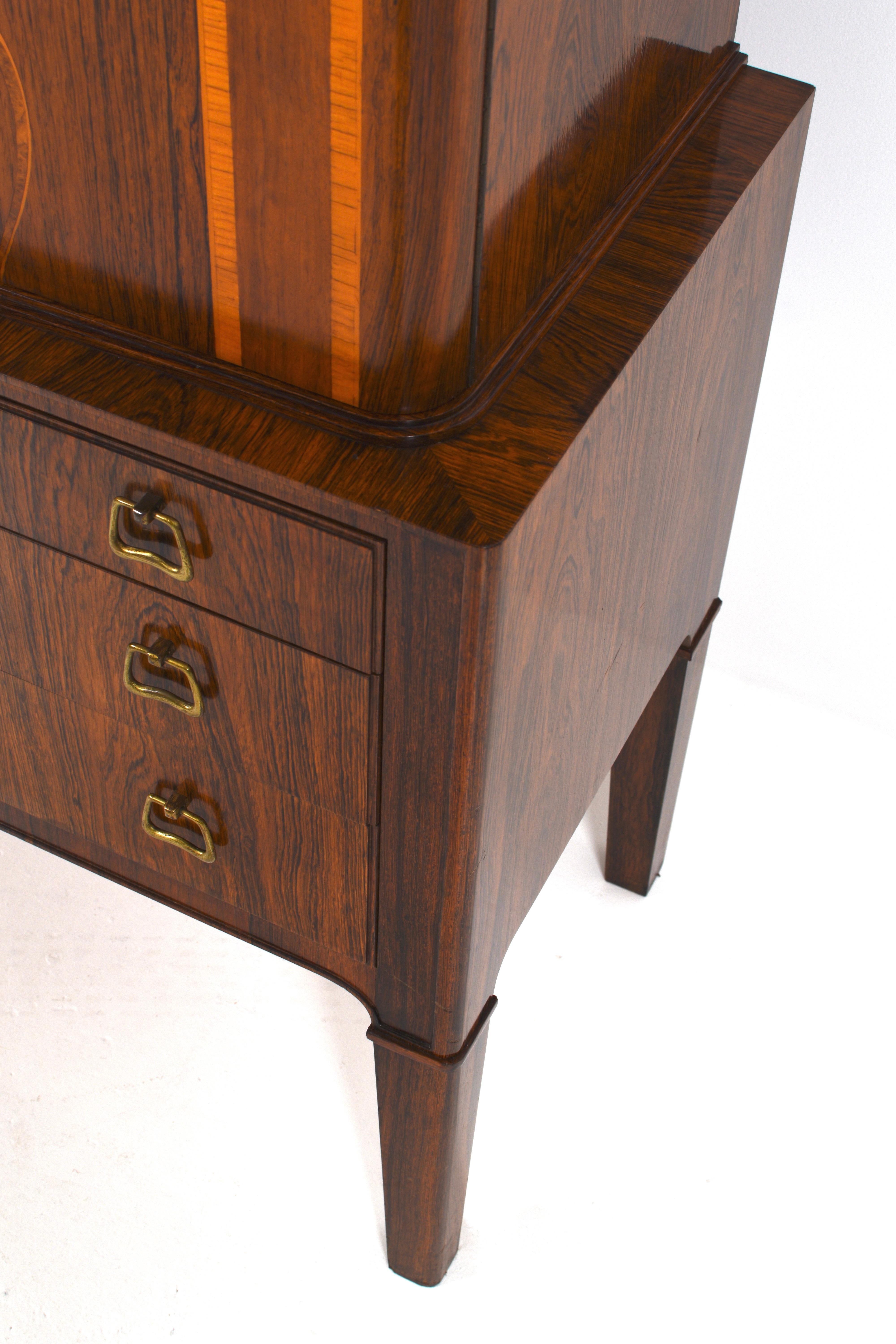 Scandinavian Modern Swedish Modern Cabinet with intarsia, 1940s