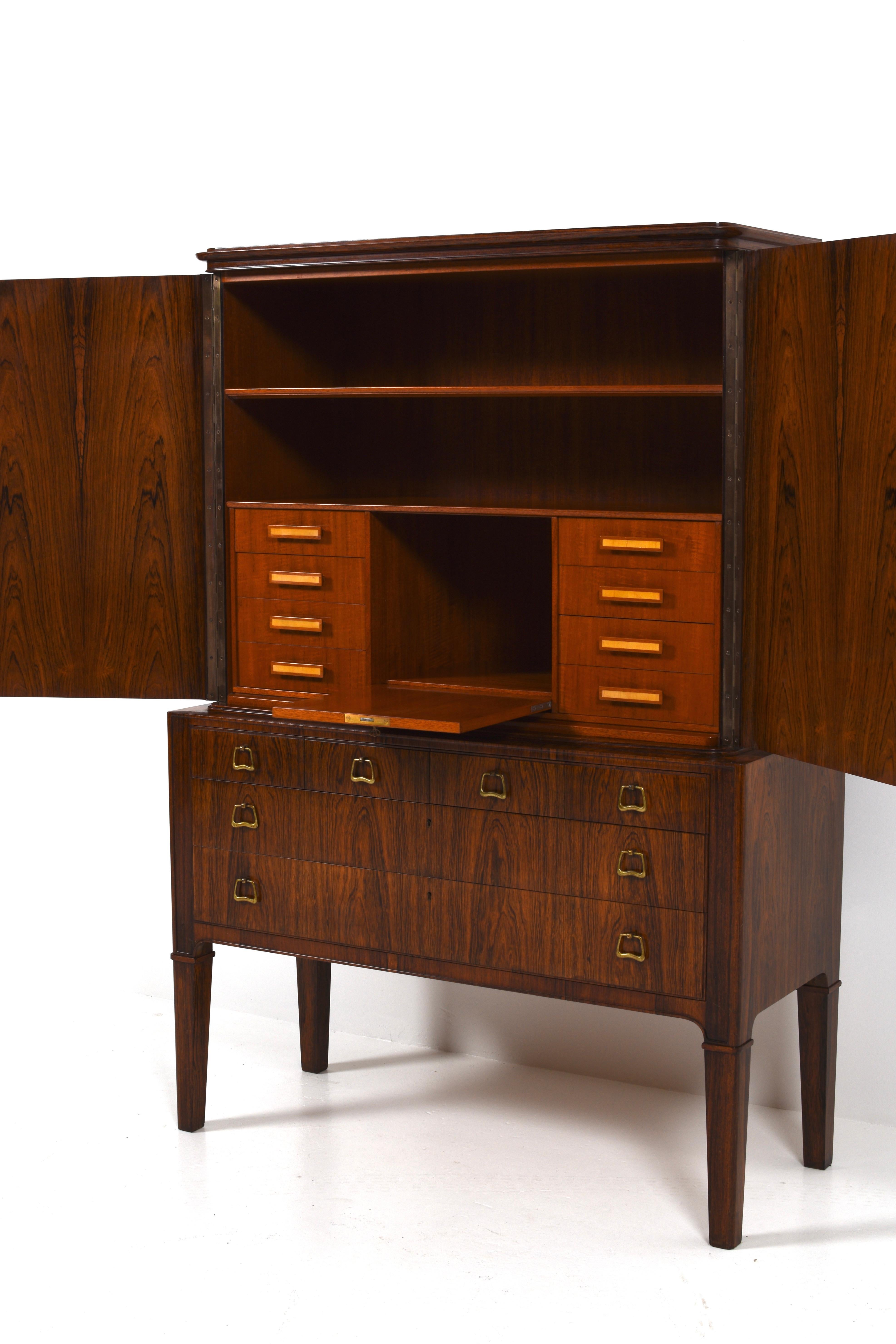 Swedish Modern Cabinet with intarsia, 1940s 1