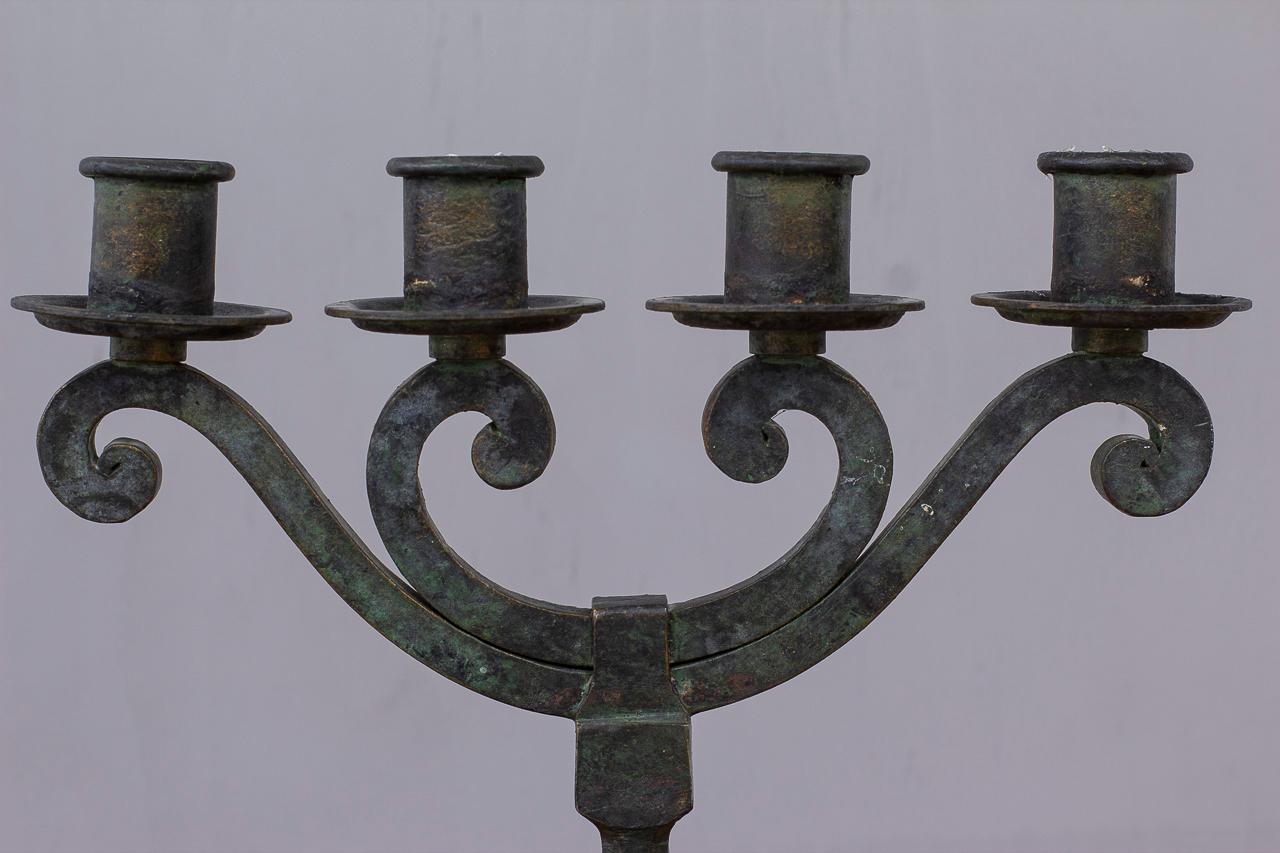 Swedish Modern Candelabra in Patinated Bronze In Good Condition In Stockholm, SE