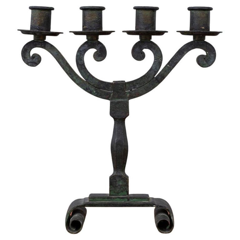 Swedish Modern Candelabra in Patinated Bronze For Sale at 1stDibs