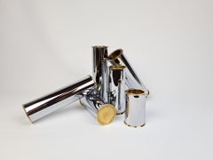 Swedish Modern Candelholders in Brass and Steel, Englesson, Sweden, 1970s