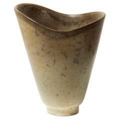 Vintage Swedish Modern Carl Harry Stålhane Vase, 1950's Stoneware